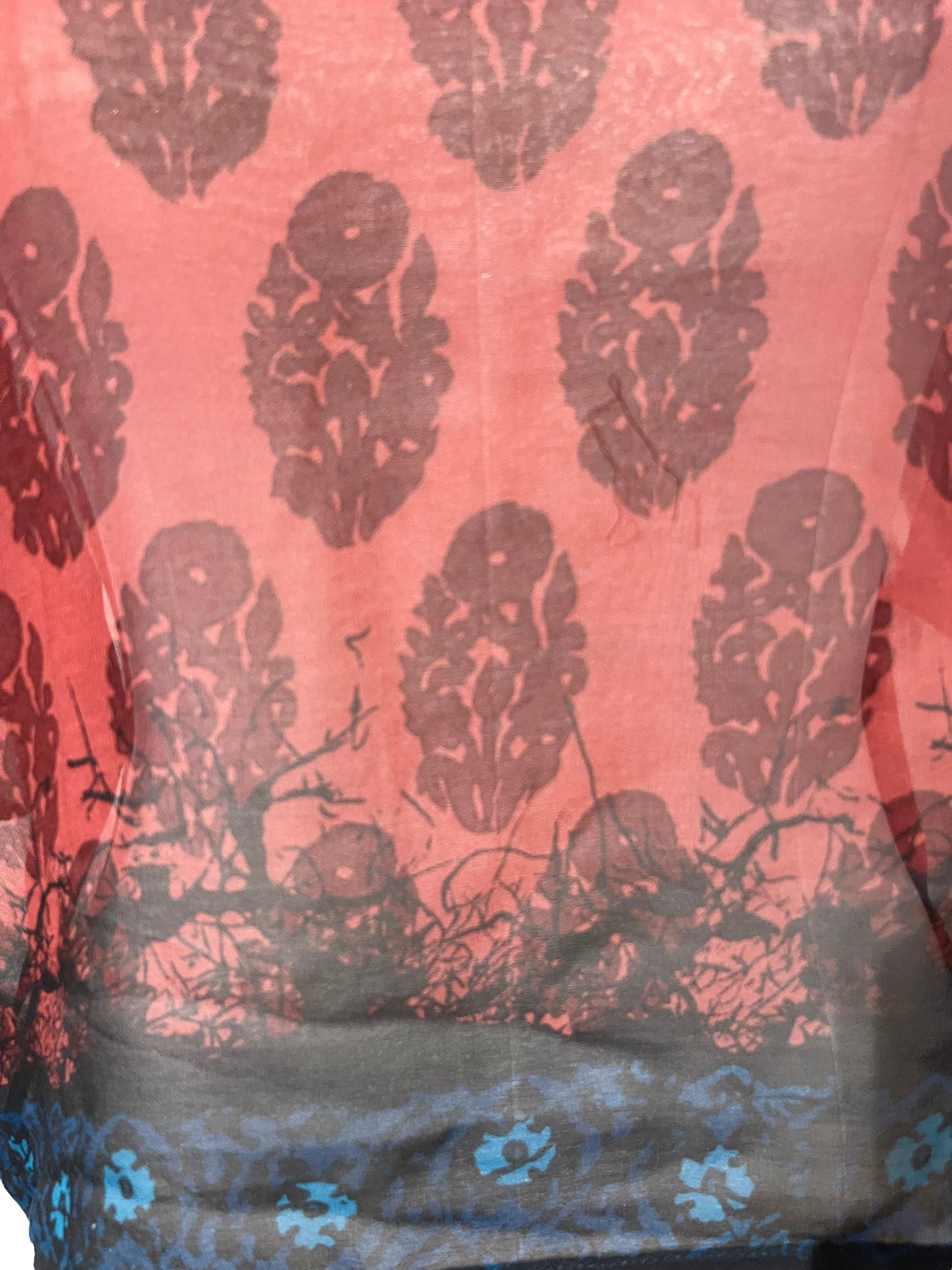 PRG1213 Marge Dursley Sheer Pure Silk Boxy Top - sariKNOTsari slow fashion bryn walker linen Hamilton sustainable fashion gifts sari not sari Hamilton Fair trade Ethical Artisan made Zero waste Up-cycled Slow Fashion Handmade GTA Toronto Copper Pure Upcycled vintage silk handmade recycled recycle copper pure silk travel clothing hamilton vacation cruisewear resortwear bathing suit bathingsuit vacation etsy silk clothing gifts gift dress top pants linen bryn walker alive intentions kaarigar elephants