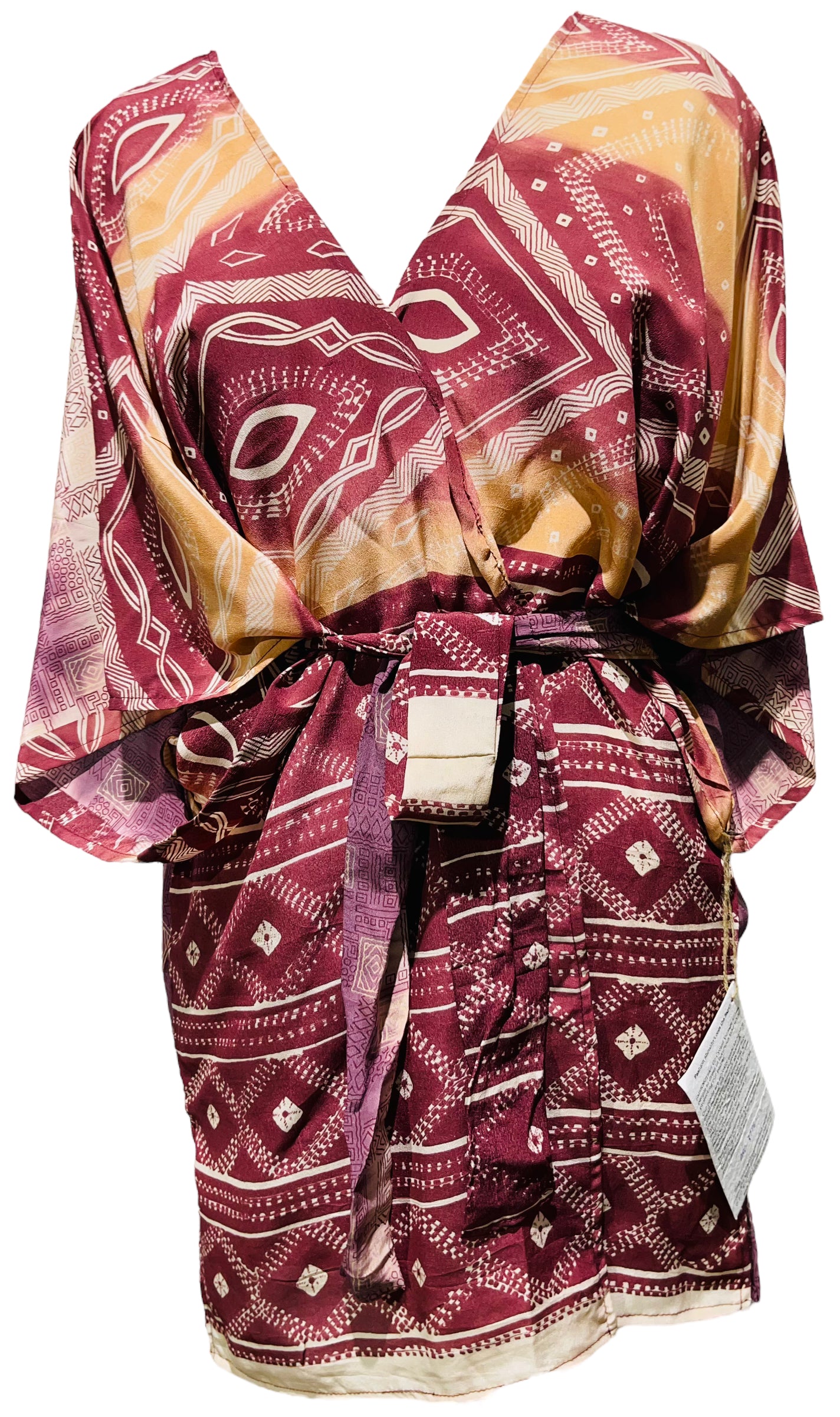 PRC2771 Dorothea A. Dreier Avatar Pure Silk Kimono-Sleevedd Jacket with Belt