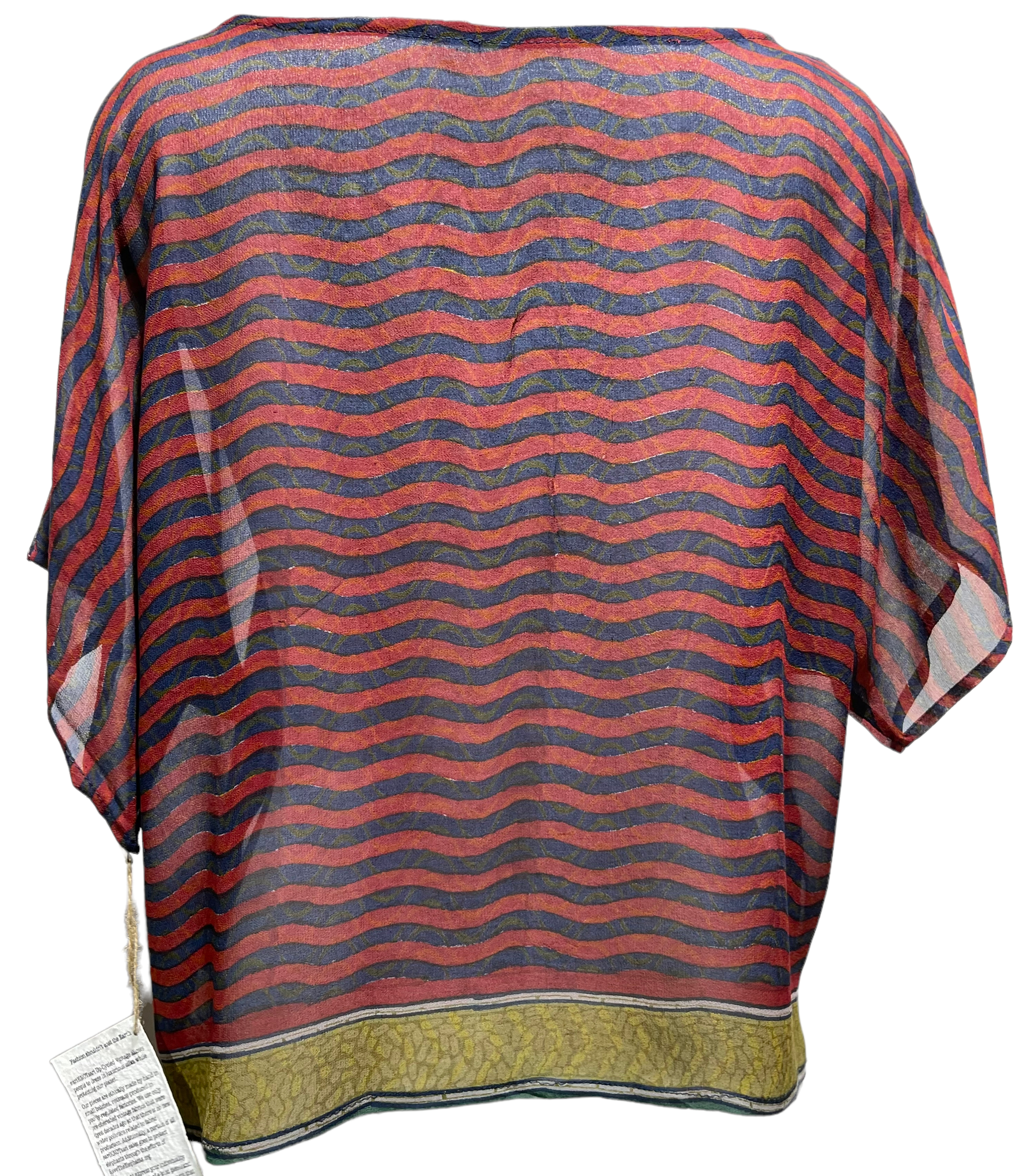 PRG2360 Sheer Pure Silk Boxy Top - sariKNOTsari slow fashion bryn walker sorry not sorry linen Hamilton sustainable fashion gifts sari not sari Hamilton Fair trade Ethical Artisan made Zero waste Up-cycled Slow Fashion Handmade GTA Toronto Copper Pure Upcycled vintage silk handmade recycled recycle copper pure silk travel clothing hamilton vacation cruisewear resortwear bathing suit bathingsuit vacation etsy silk clothing gifts gift dress top pants linen bryn walker alive intentions kaarigar elephants