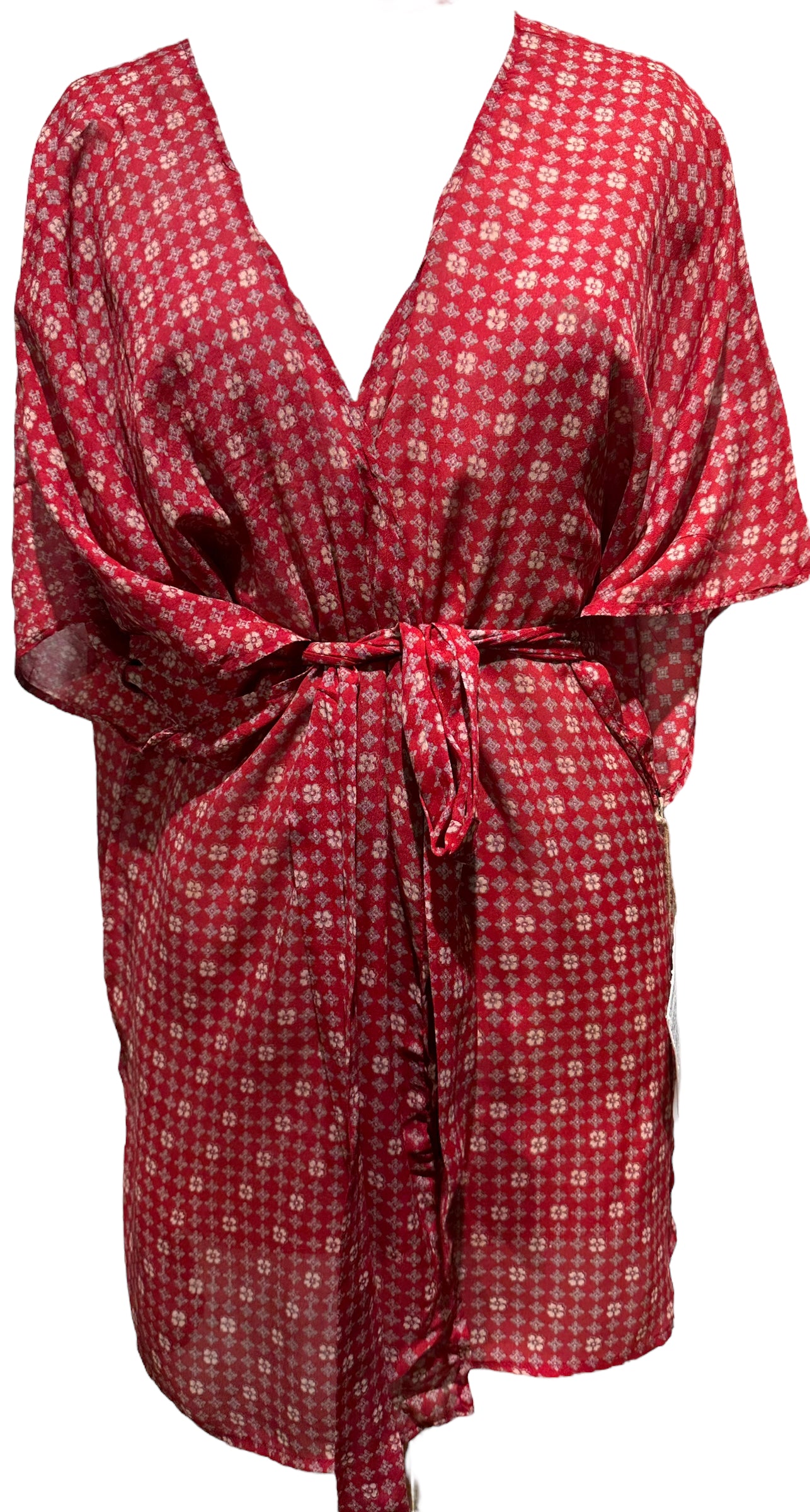 PRC3140 Debora Moore Avatar Pure Silk Kimono-Sleeved Jacket with Belt