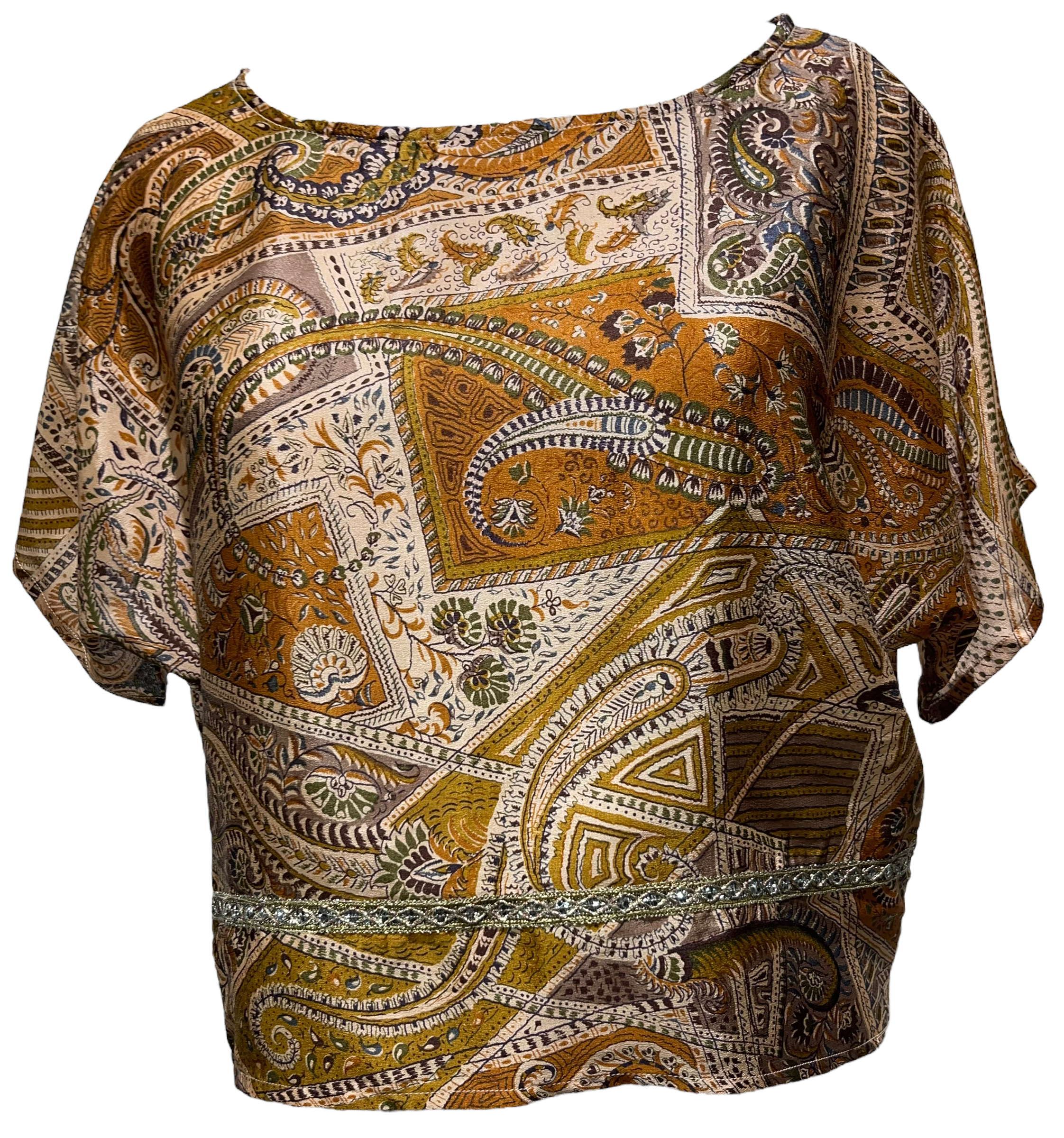 PRC1926 Pure Silk Boxy Top - sariKNOTsari slow fashion bryn walker sorry not sorry linen Hamilton sustainable fashion gifts sari not sari Hamilton Fair trade Ethical Artisan made Zero waste Up-cycled Slow Fashion Handmade GTA Toronto Copper Pure Upcycled vintage silk handmade recycled recycle copper pure silk travel clothing hamilton vacation cruisewear resortwear bathing suit bathingsuit vacation etsy silk clothing gifts gift dress top pants linen bryn walker alive intentions kaarigar elephants