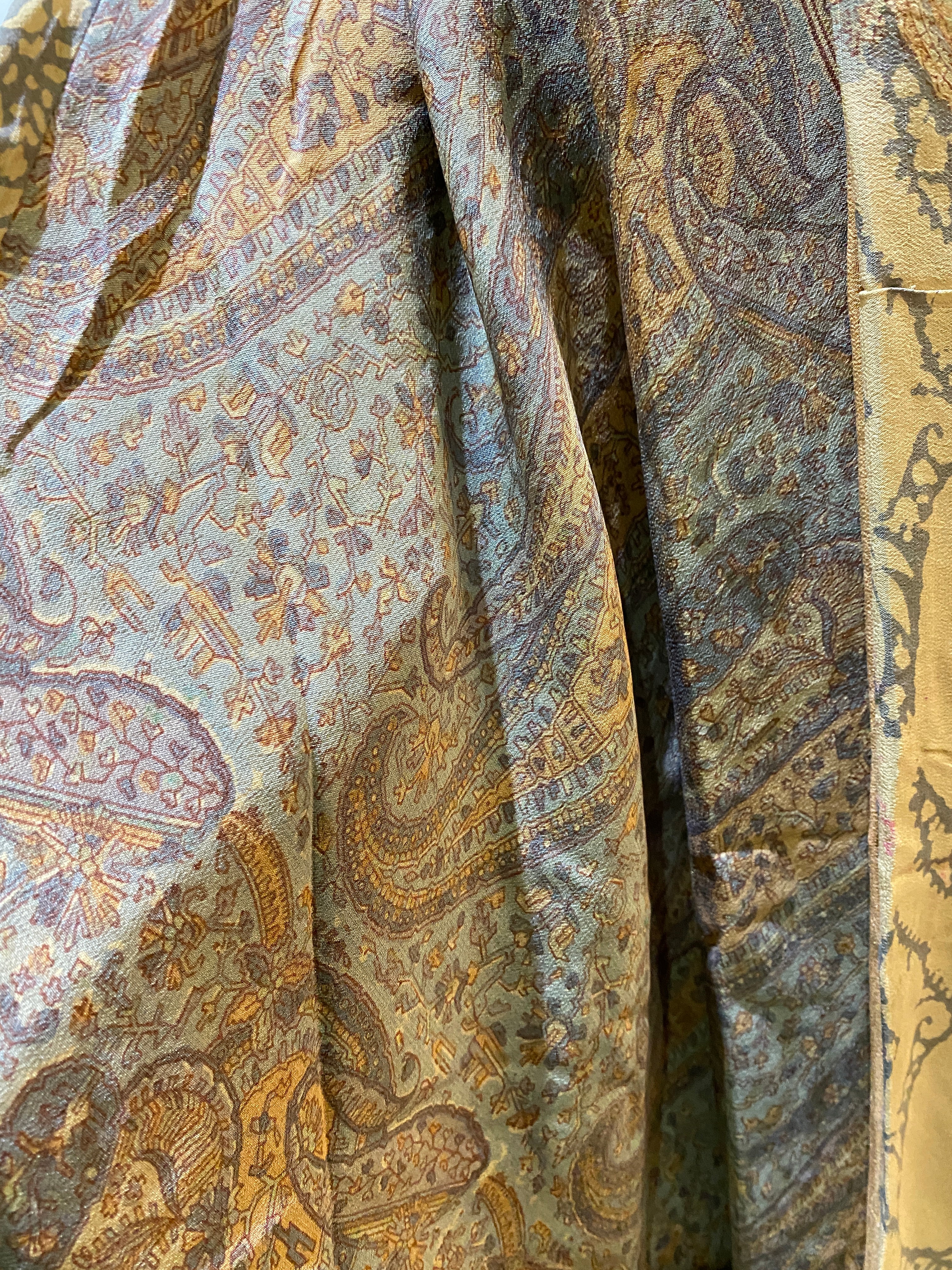 Sand "Silky" Long Scarf, Sash or Headband - sariKNOTsari slow fashion bryn walker linen Hamilton sustainable fashion gifts sari not sari Hamilton Fair trade Ethical Artisan made Zero waste Up-cycled Slow Fashion Handmade GTA Toronto Copper Pure Upcycled vintage silk handmade recycled recycle copper pure silk travel clothing hamilton vacation cruisewear resortwear bathing suit bathingsuit vacation etsy silk clothing gifts gift dress top pants linen bryn walker alive intentions kaarigar elephants