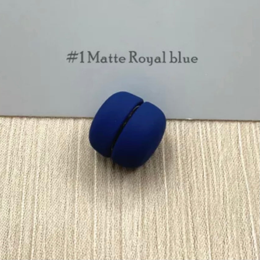 Royal Blue Magnetic Button - sariKNOTsari slow fashion bryn walker linen Hamilton sustainable fashion gifts sari not sari Hamilton Fair trade Ethical Artisan made Zero waste Up-cycled Slow Fashion Handmade GTA Toronto Copper Pure Upcycled vintage silk handmade recycled recycle copper pure silk travel clothing hamilton vacation cruisewear resortwear bathing suit bathingsuit vacation etsy silk clothing gifts gift dress top pants linen bryn walker alive intentions kaarigar elephants