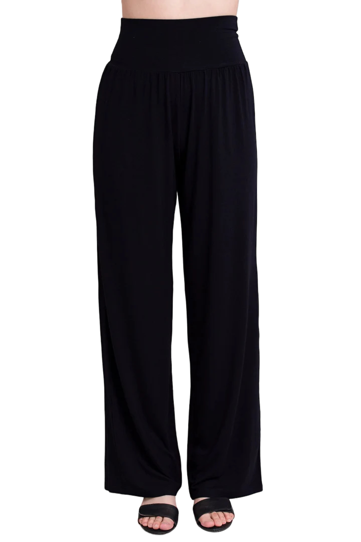 Black Bamboo Gaylene Pant by Blue Sky Clothing Co – Handmade ethical Pants from sariKNOTsari using upcycled silk. Designed in Canada for travel and slow fashion, loved from Toronto to LA to Sydney.