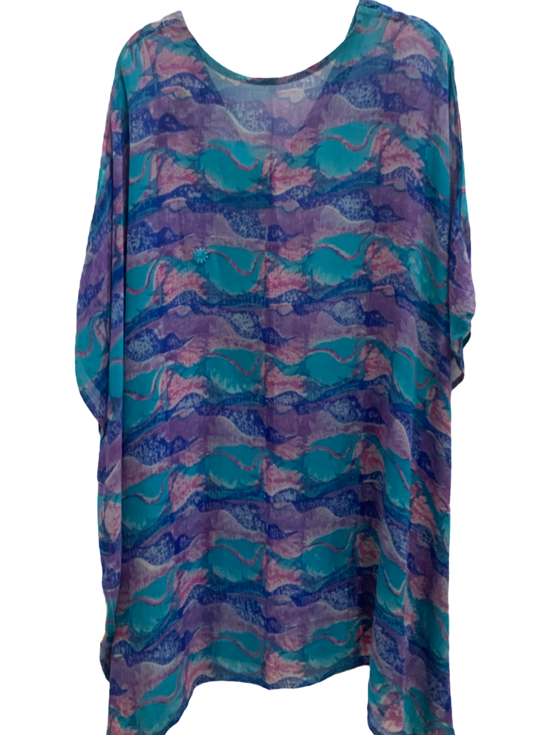 Amrita Sher-Gil Sheer Avatar Pure Silk Short Kaftan Tunic