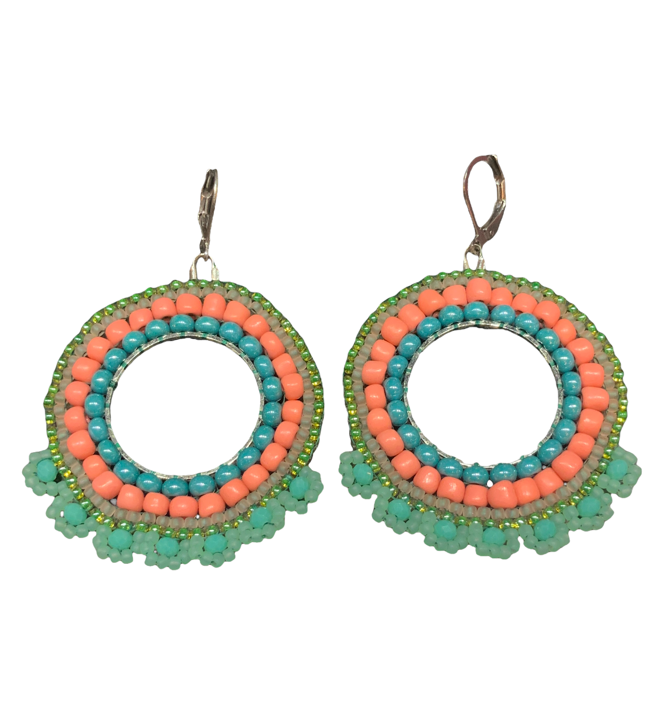 Springtime Floral Hoop Earrings - sariKNOTsari slow fashion bryn walker sorry not sorry linen Hamilton sustainable fashion gifts sari not sari Hamilton Fair trade Ethical Artisan made Zero waste Up-cycled Slow Fashion Handmade GTA Toronto Copper Pure Upcycled vintage silk handmade recycled recycle copper pure silk travel clothing hamilton vacation cruisewear resortwear bathing suit bathingsuit vacation etsy silk clothing gifts gift dress top pants linen bryn walker alive intentions kaarigar elephants