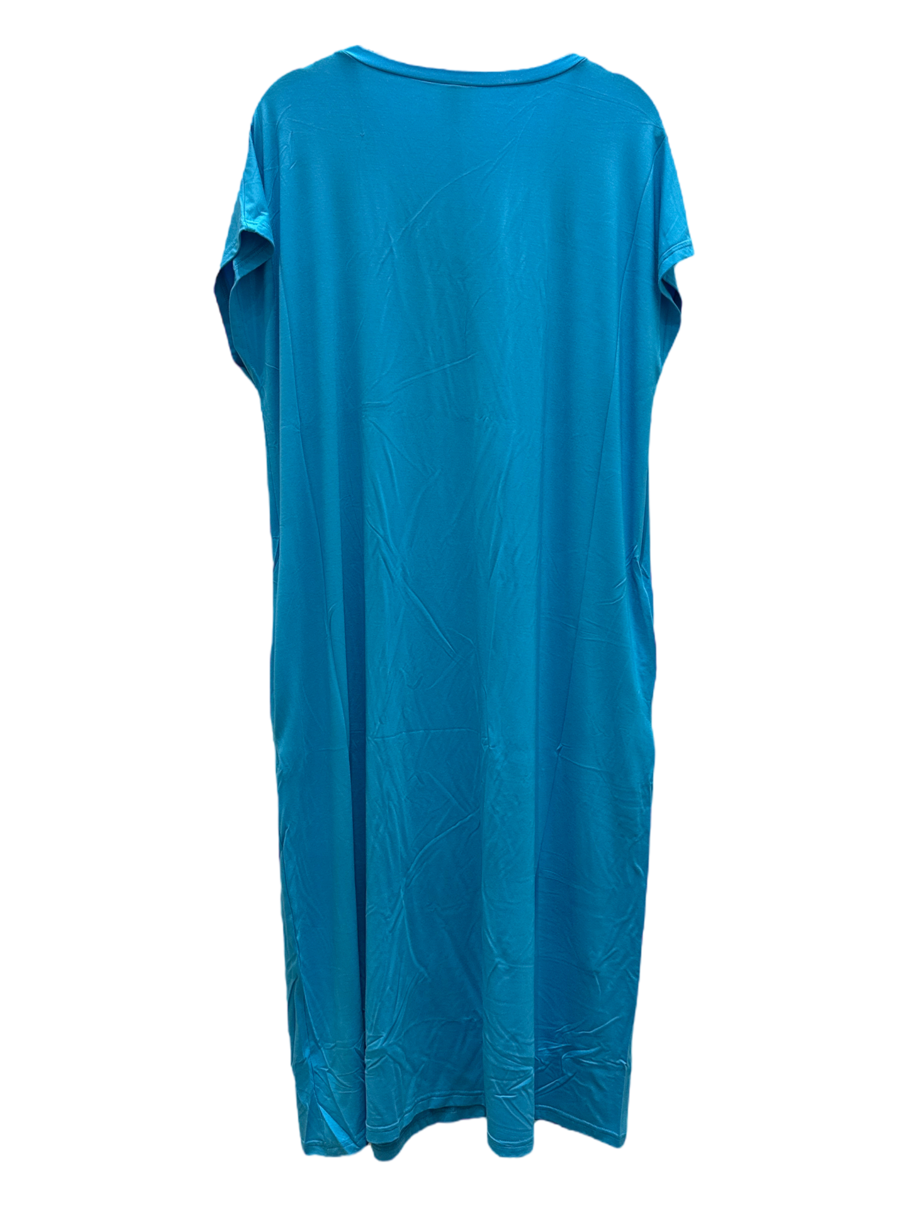 Turquoise Bamboo Long T-Shirt Dress