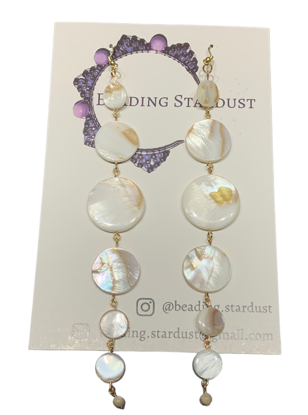 Shell Chandelier 7 Tier Earrings - Goldtone