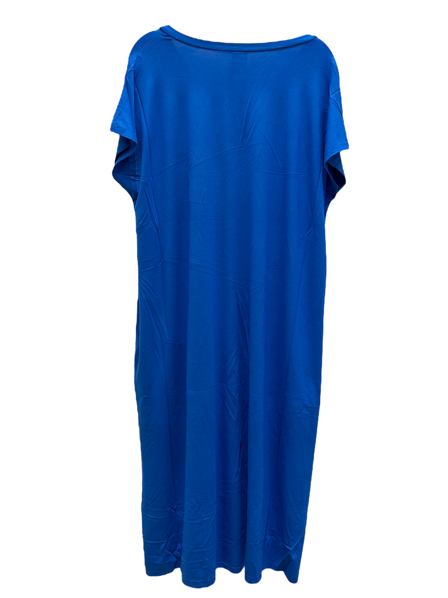 Deep Sky Blue Bamboo Long T-Shirt Dress