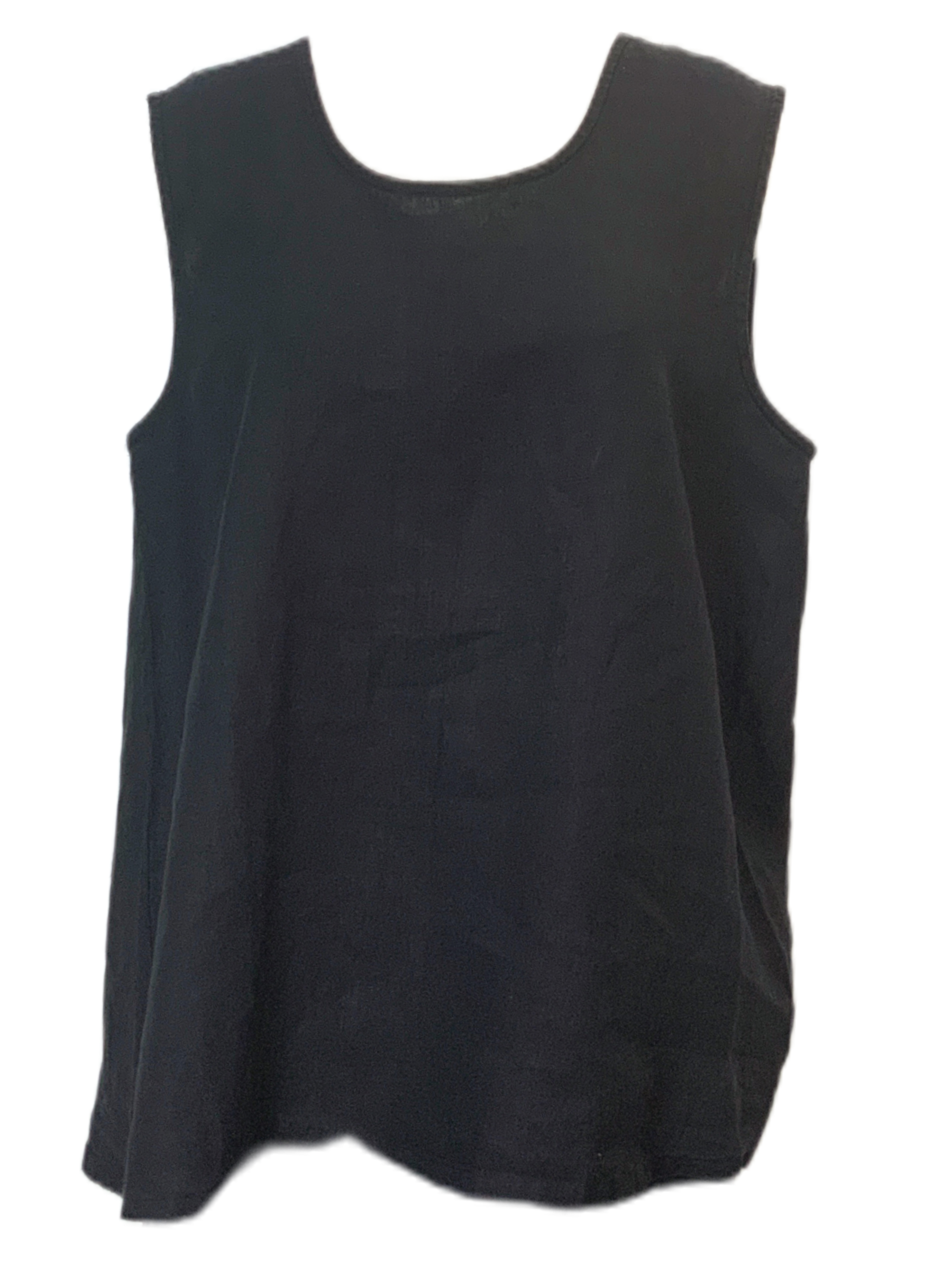 Black Bryn Walker Light Linen Huxley Tank - sariKNOTsari slow fashion bryn walker linen Hamilton sustainable fashion gifts sari not sari Hamilton Fair trade Ethical Artisan made Zero waste Up-cycled Slow Fashion Handmade GTA Toronto Copper Pure Upcycled vintage silk handmade recycled recycle copper pure silk travel clothing hamilton vacation cruisewear resortwear bathing suit bathingsuit vacation etsy silk clothing gifts gift dress top pants linen bryn walker alive intentions kaarigar elephants