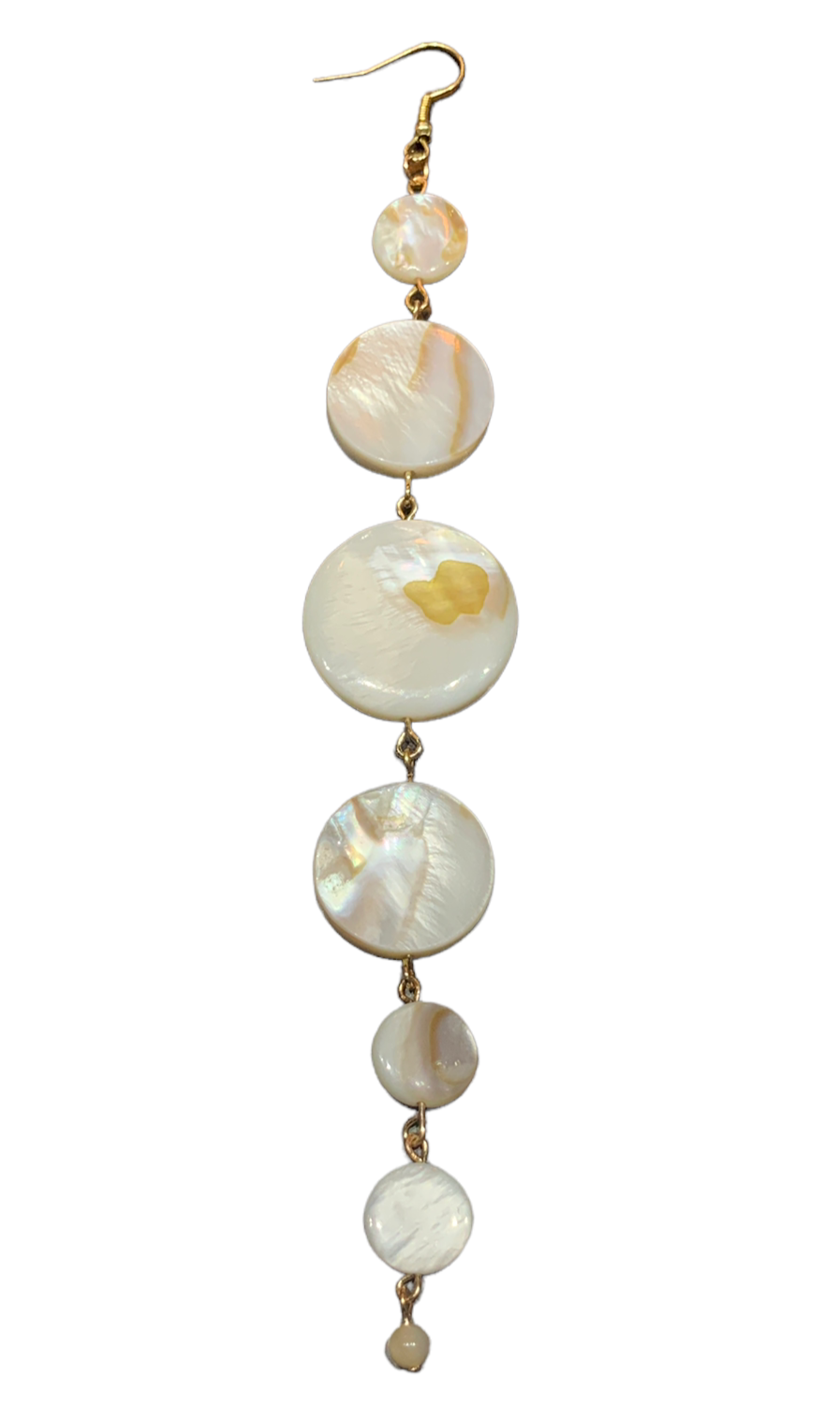 Shell Chandelier 7 Tier Earrings - Goldtone