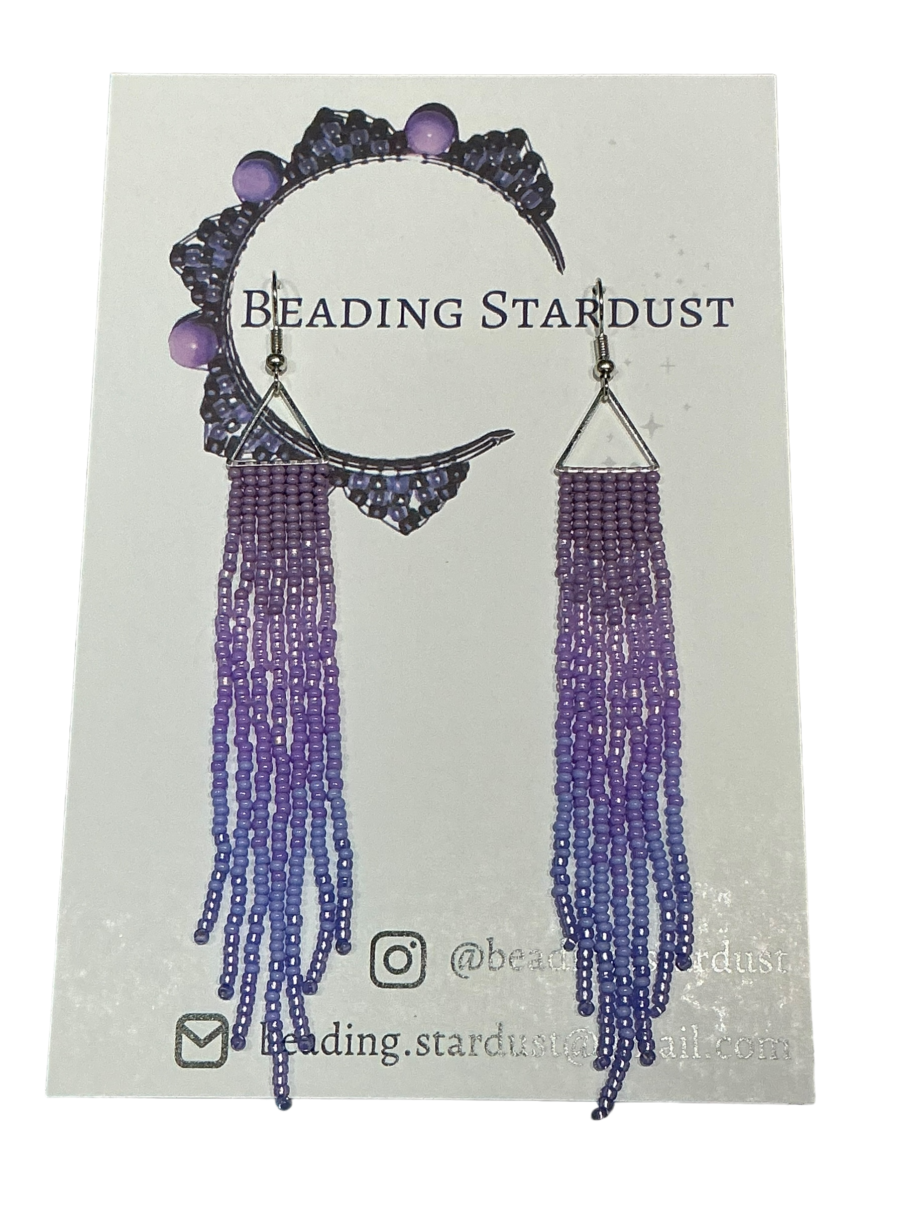 Violet Mini Triangle Fringe Earrings