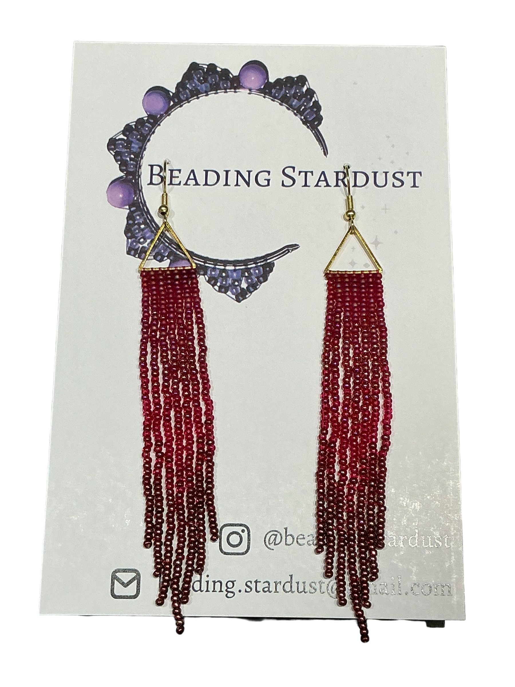 Ruby Mini Triangle Fringe Earrings