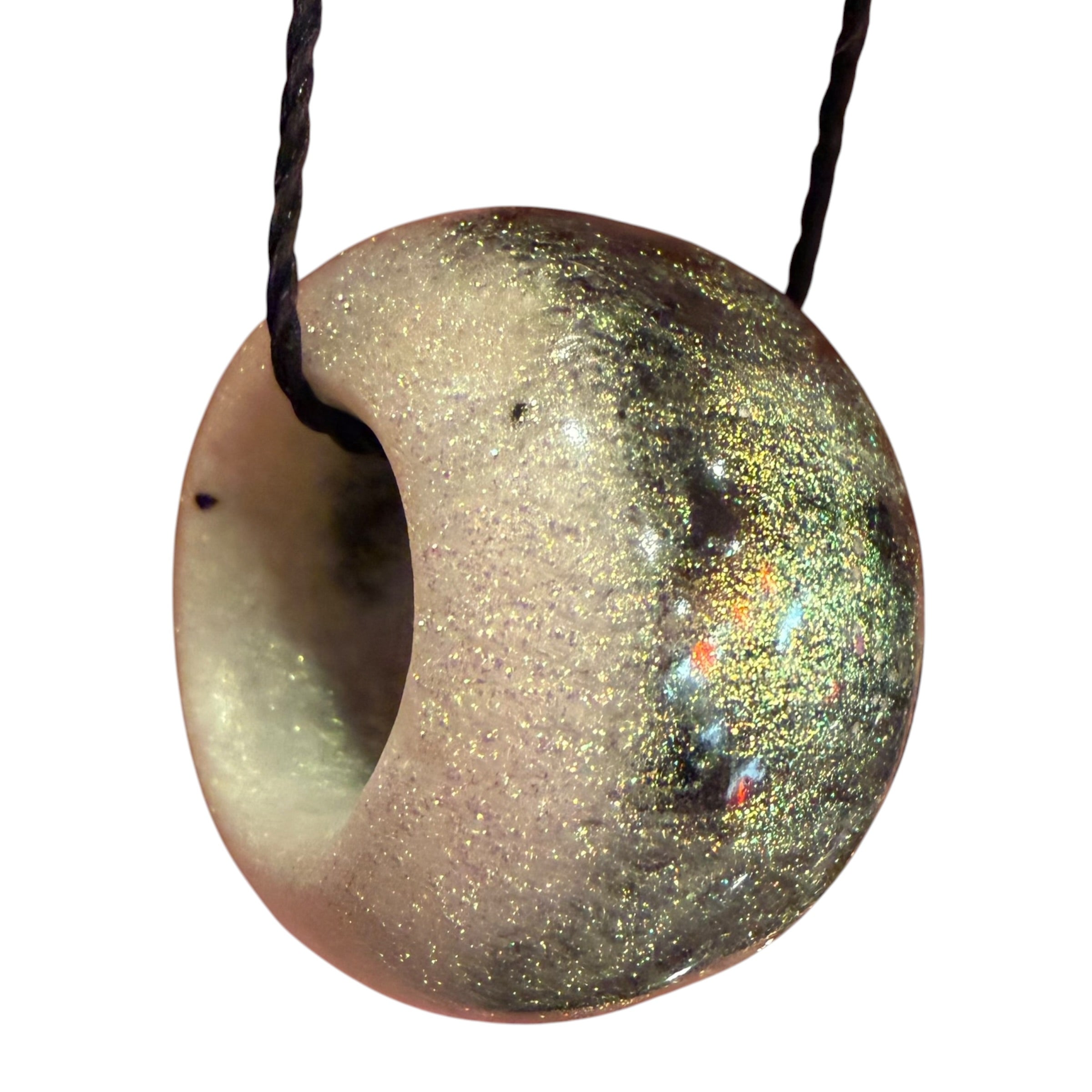Cream Black and Chartreuse Bead