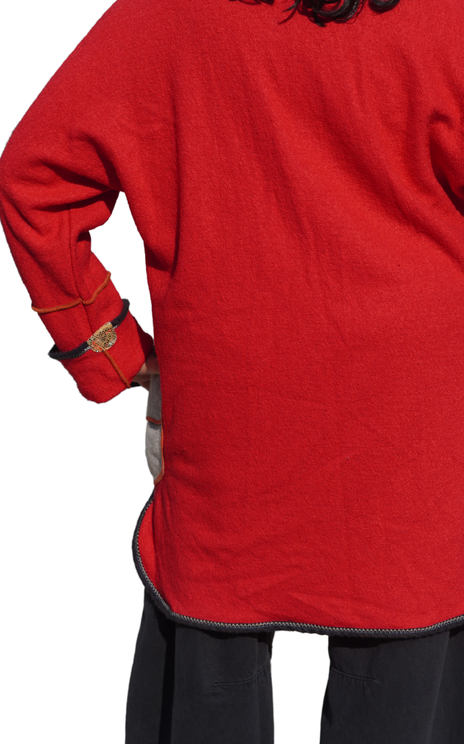 Rich Red Boiled Wool Coat by Pepin Designs #20