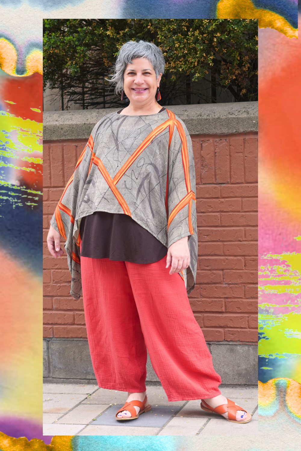PRC8212 Avatar Pure Silk Kimono-Sleeved Top