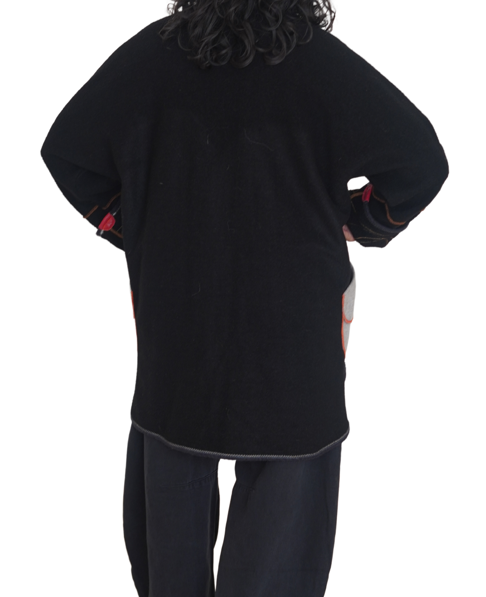 Black Boiled Wool Coat with Embroidered Details by Pepin Designs #23