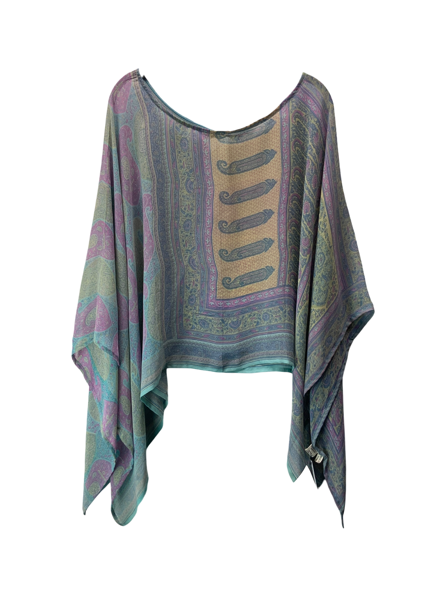 Easter Egg Sheer Avatar Pure Silk Capelet Poncho