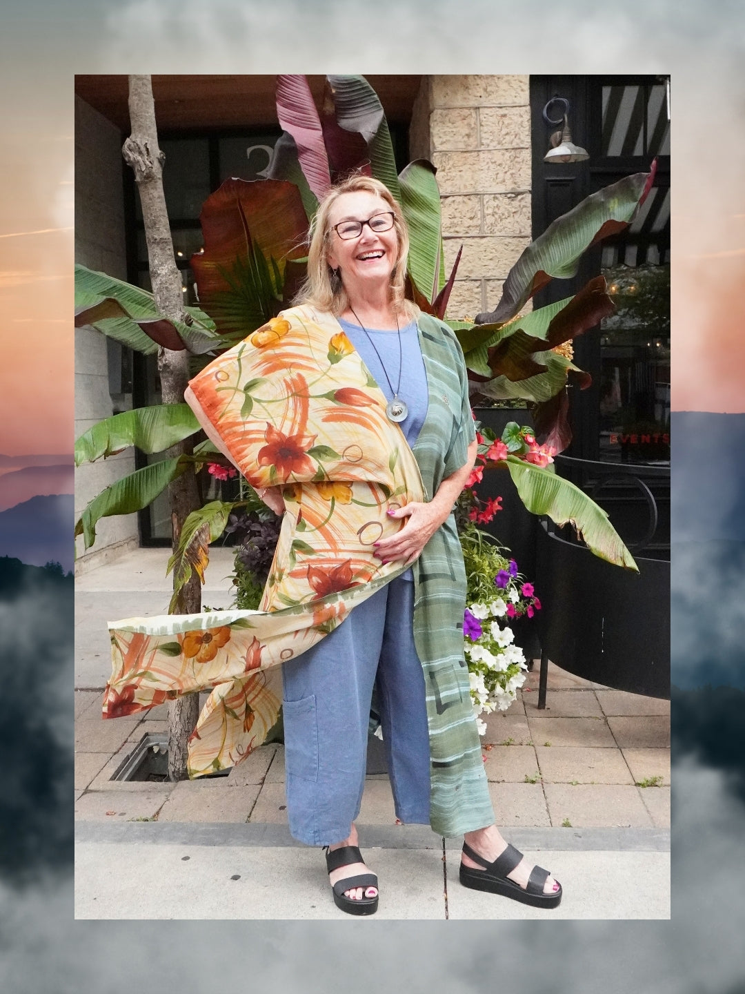Releases Sunday at 8pm EST  PRC9212 Avatar Long Pure Silk Kimono Sleeved Duster with Belt