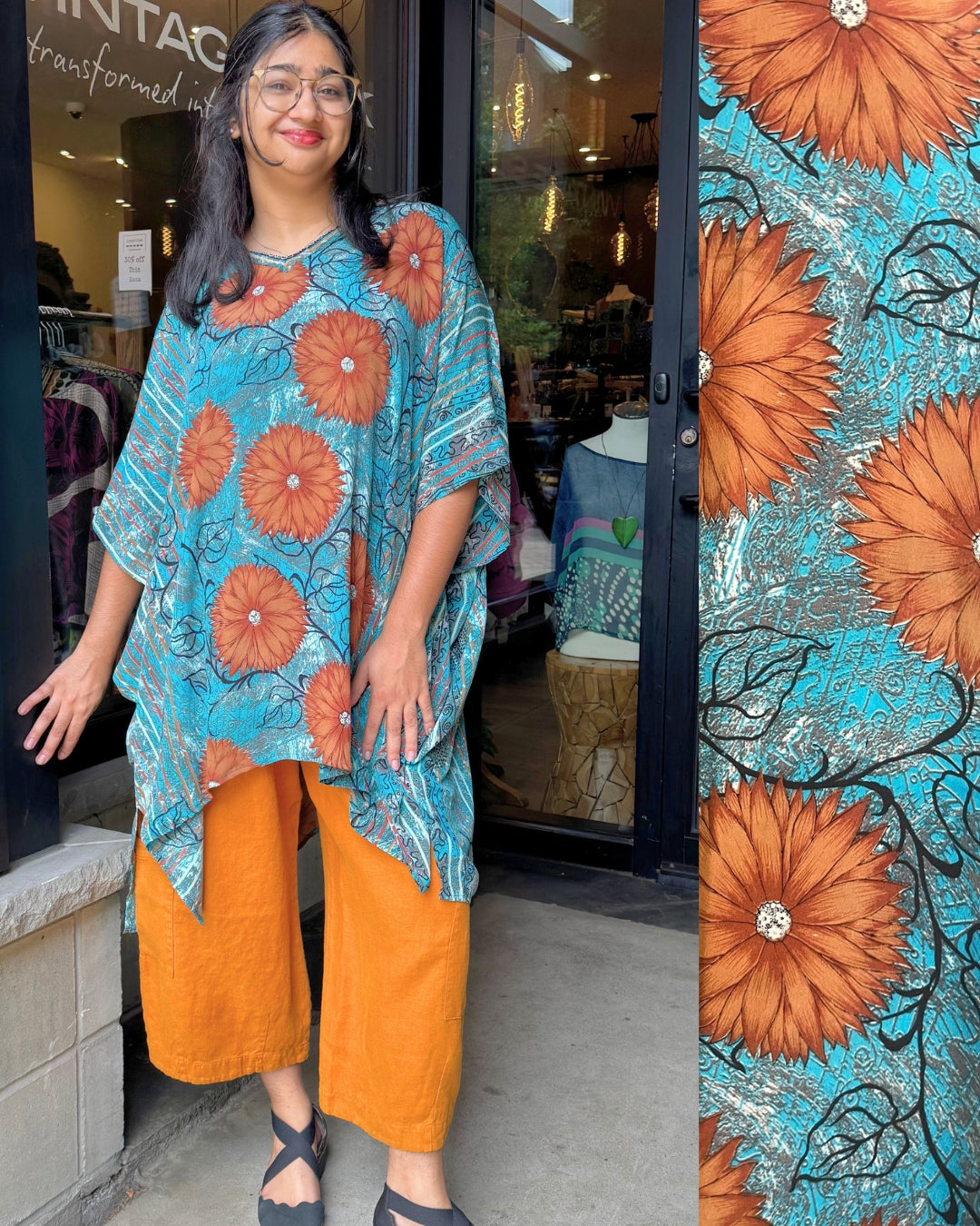 Releases Sunday at 8pm EST  PRC8737 Avatar Pure Silk Short Kaftan Tunic with Slits