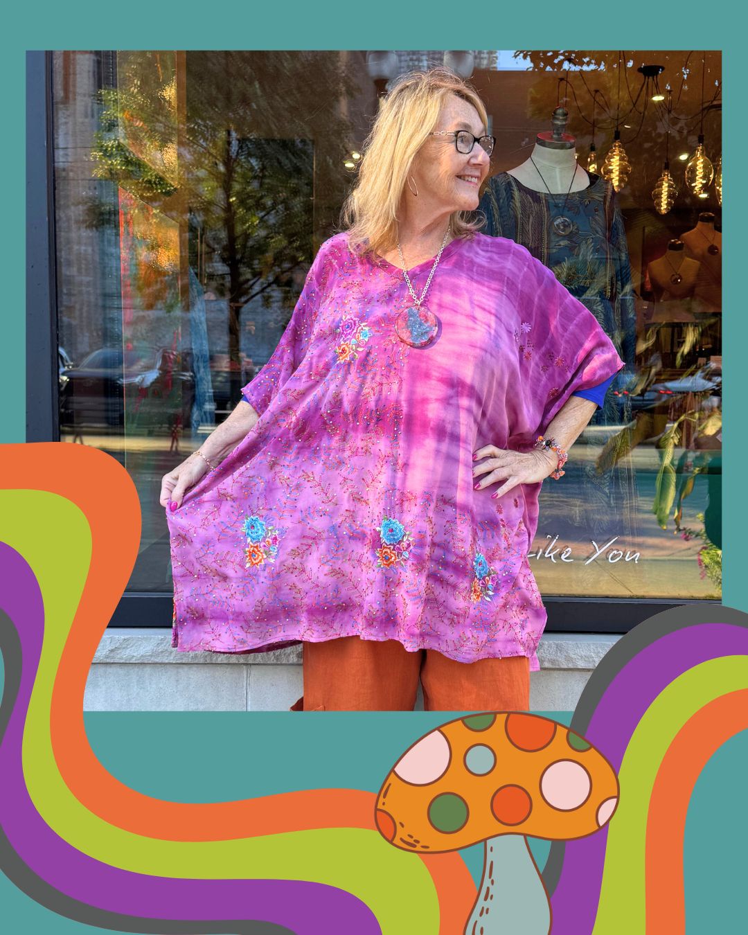 Releases Sunday at 8pm EST  PRC8738 Wabi Sabi Pure Silk Short Kaftan Tunic With Slits