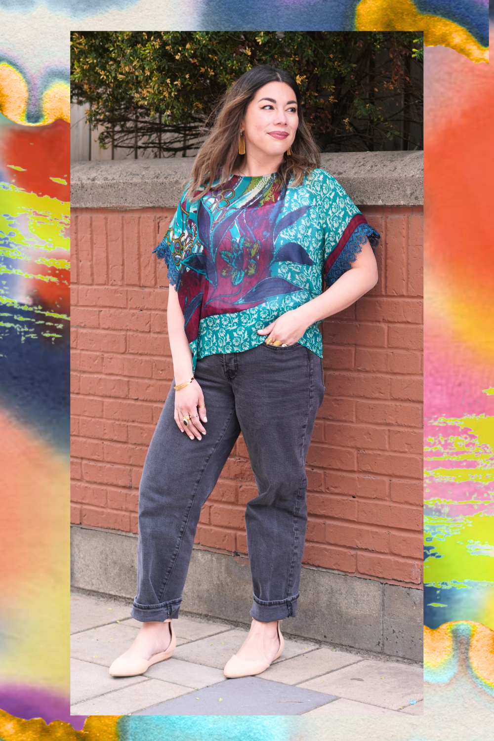 PRG5680 Sheer Avatar Pure Silk Boxy Top