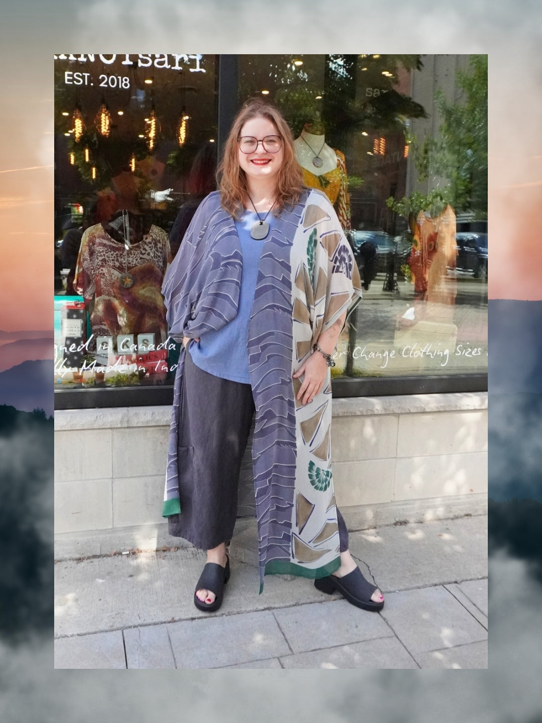 Releases Sunday at 8pm EST  PRG9041 Sheer Wabi Sabi Pure Silk Kimono Sleeved Duster with Belt