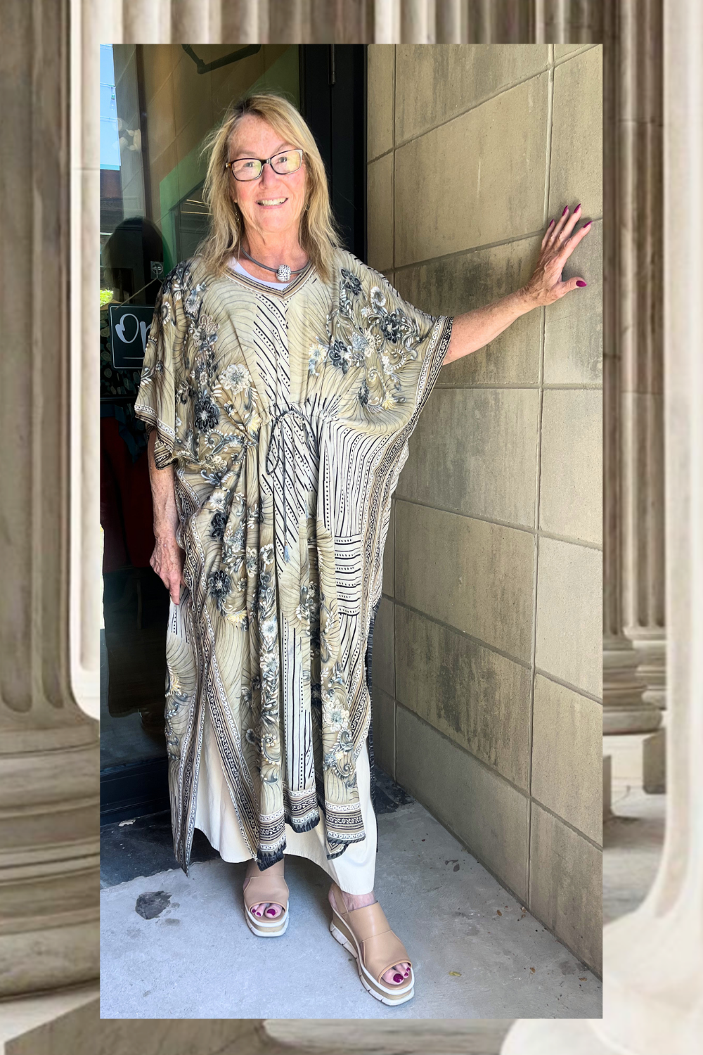 PRC8958  Wabi Sabi Pure Silk Maxi Kaftan