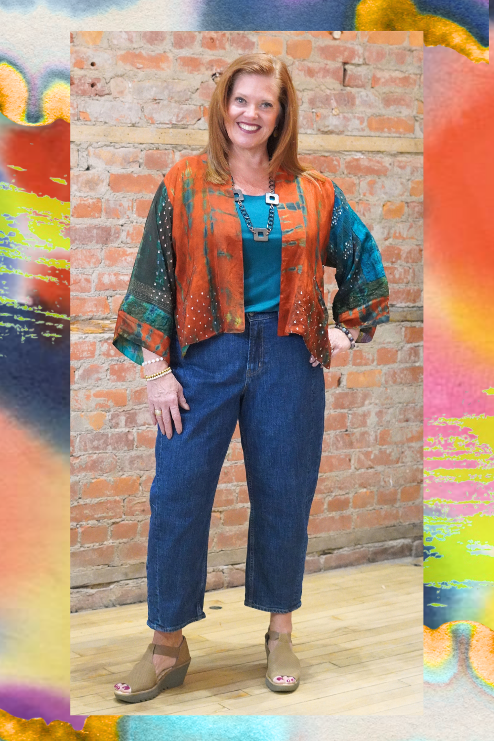 PRC8371 Avatar Reversible Pure Silk Jiva Jacket with Slits