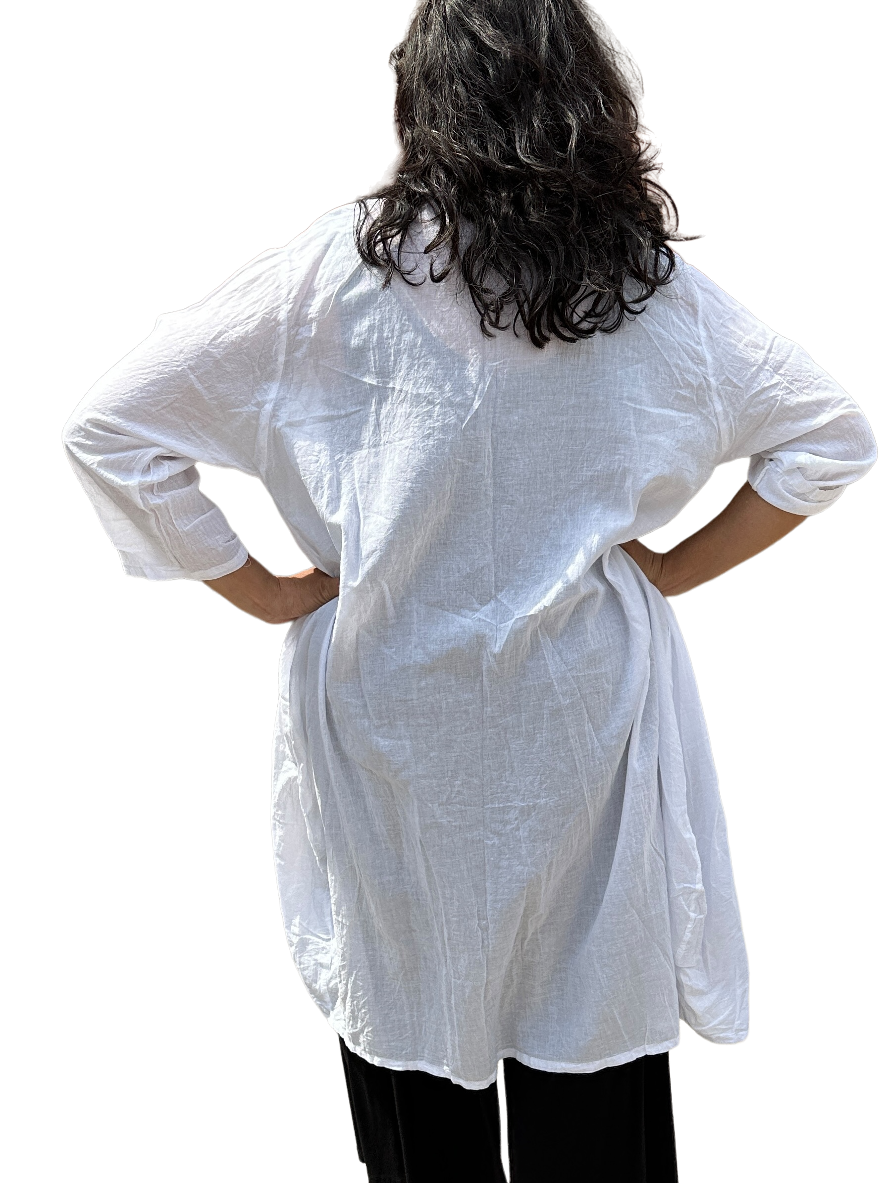 White Cotton Voile Cardigan