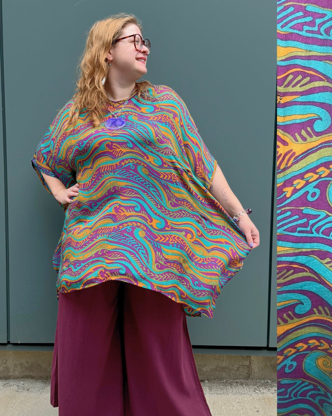 Releases Sunday at 8pm EST  PRC8891 Wabi Sabi Pure Silk Short Kaftan Tunic With Slits