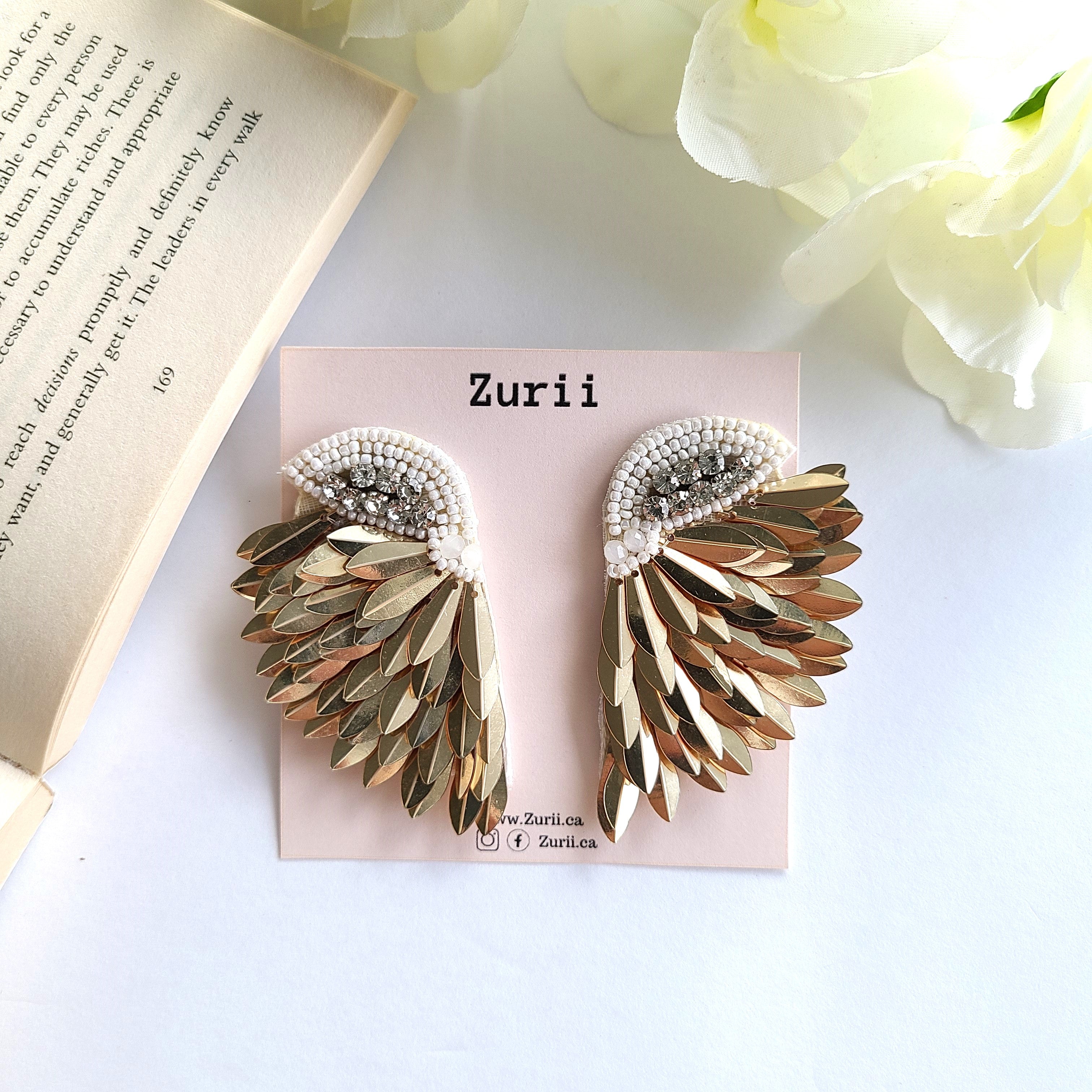 Golden Angel Wings Earrings – sariKNOTsari