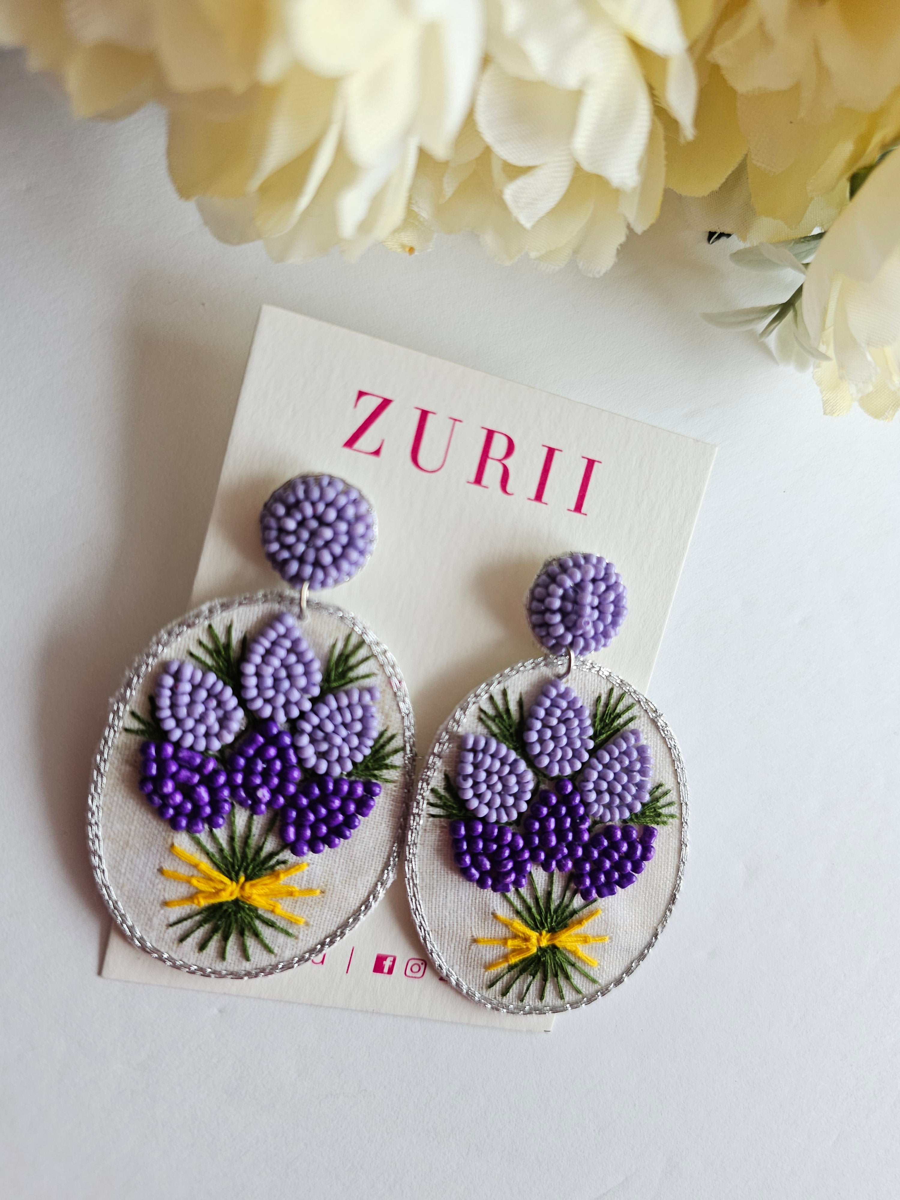Purple Lavender Earrings