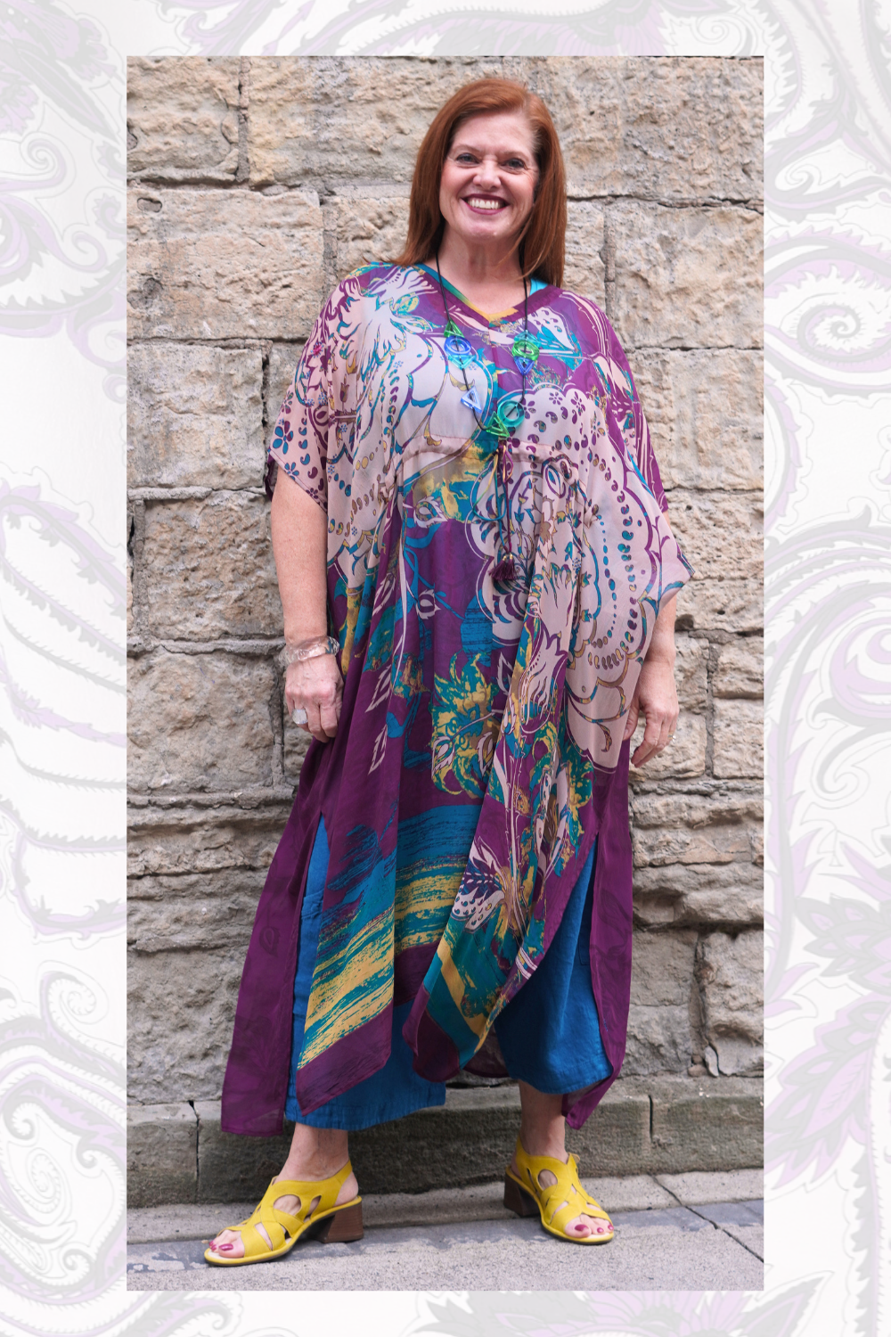 PRC7606 Avatar Pure Silk Maxi Kaftan
