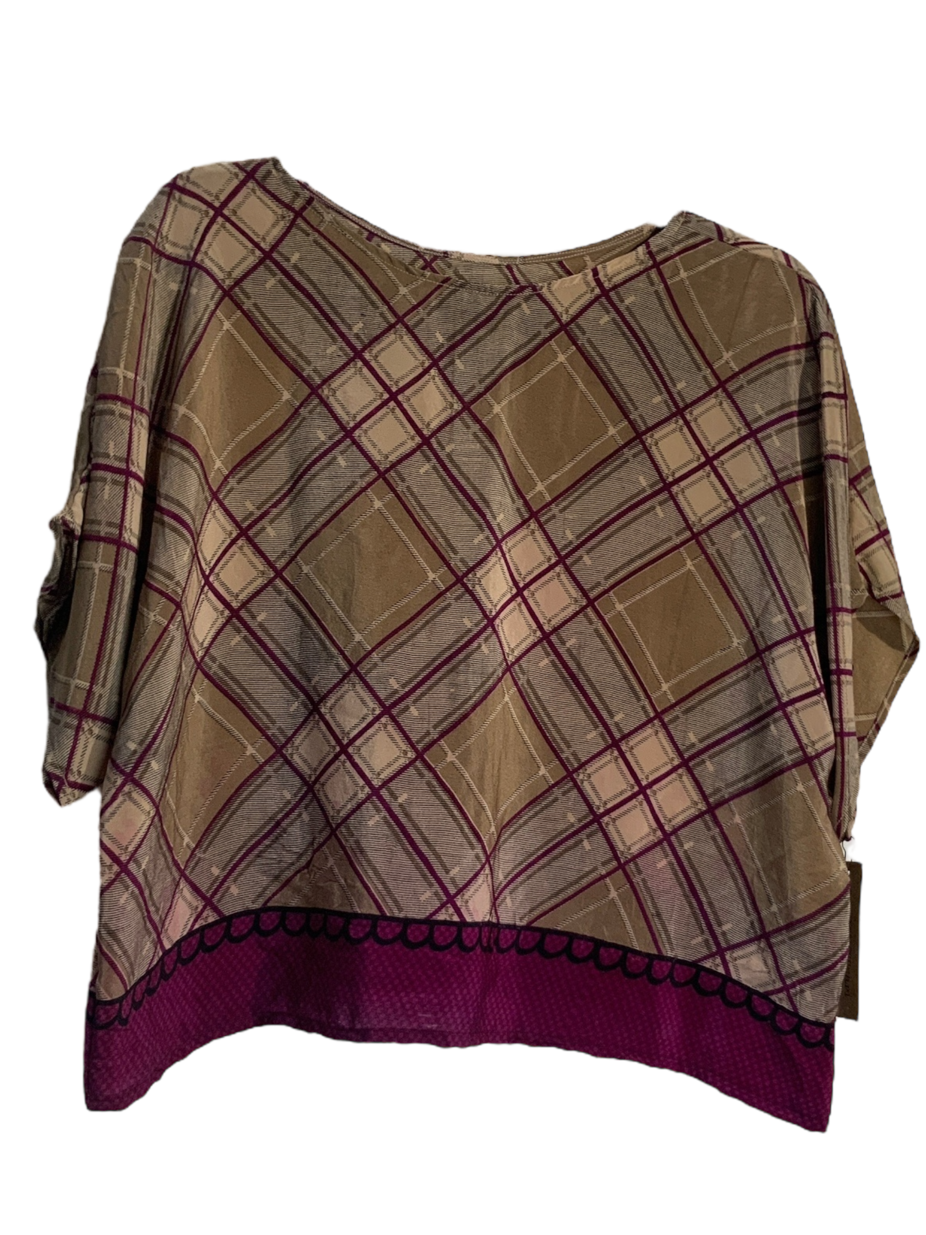 Plaidistic Wabisabi Pure Silk Boxy Top