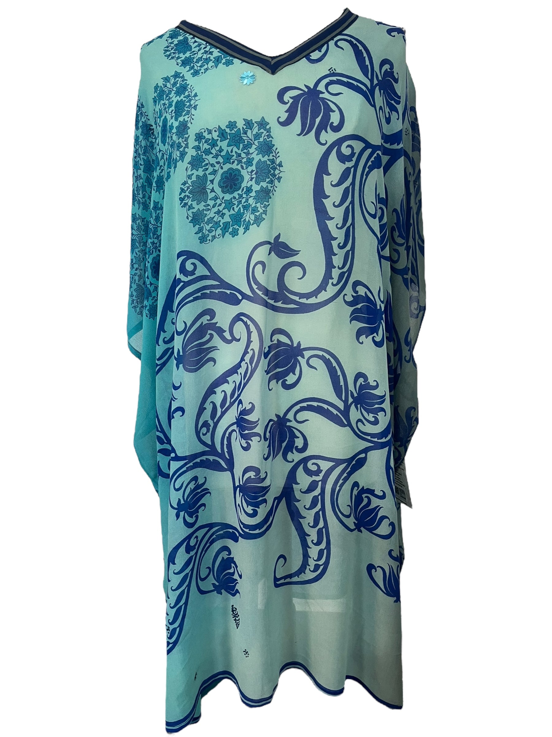 PRG5979 Sheer Avatar Pure Silk Midi Length Kaftan