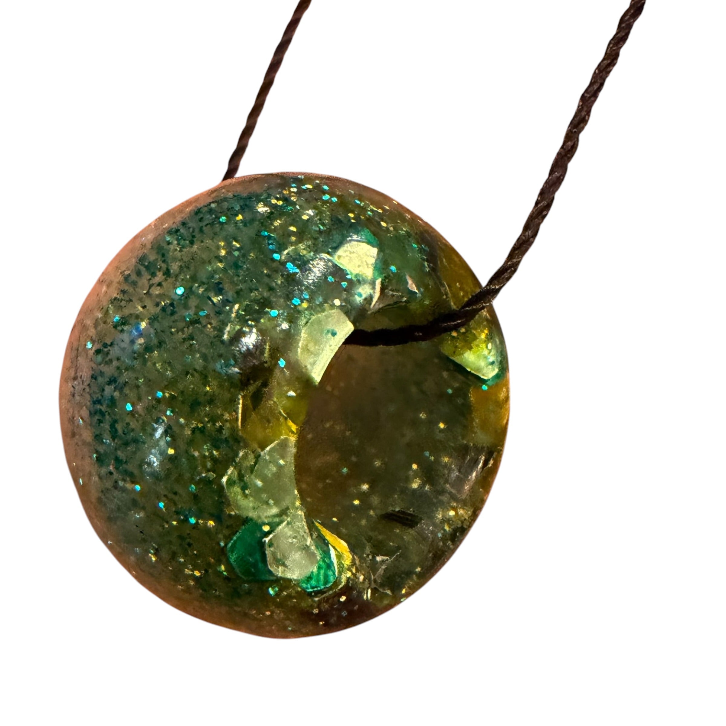 Green and Chartreuse Sparkle Bead