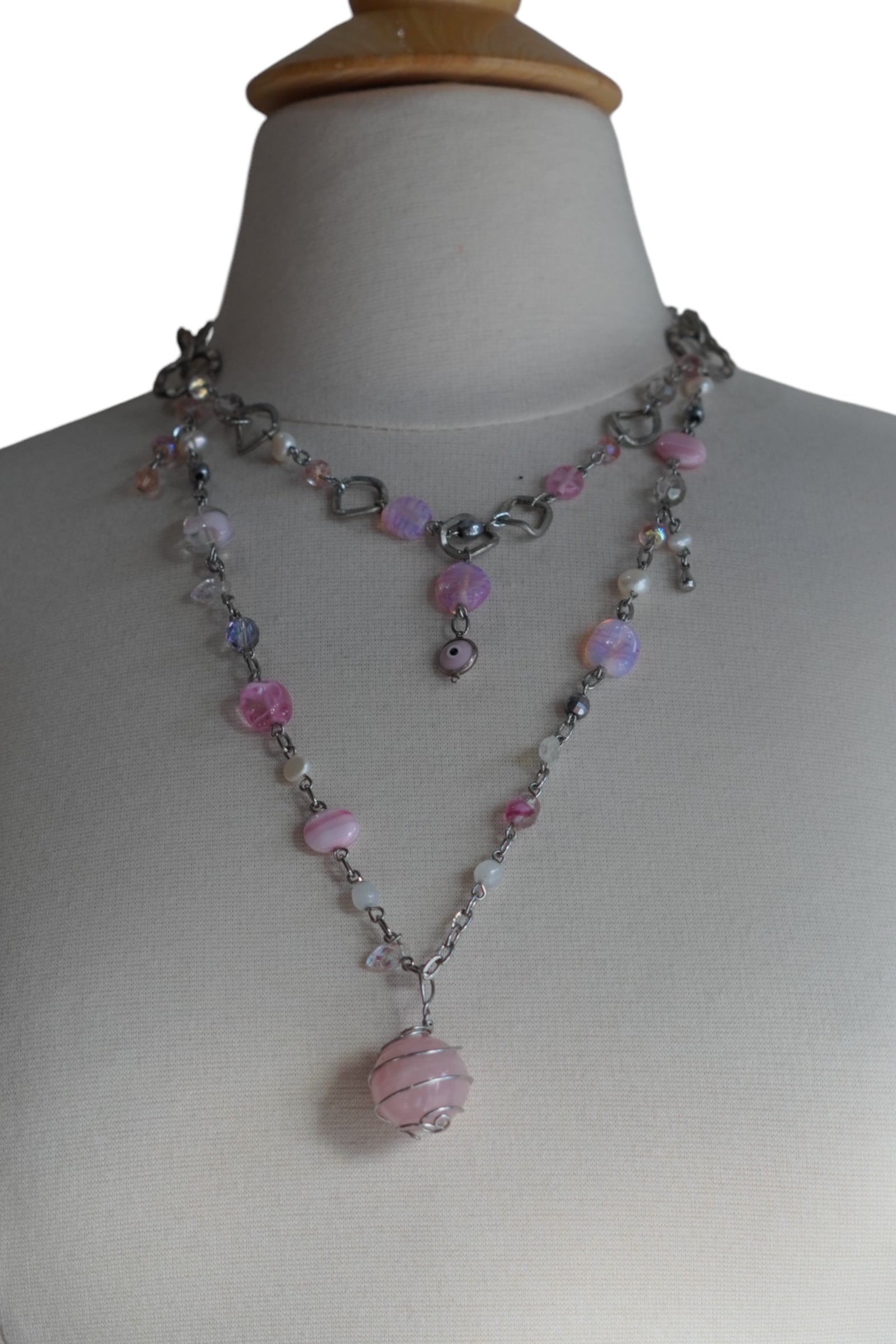 Blushing Rose Upcycled Necklace