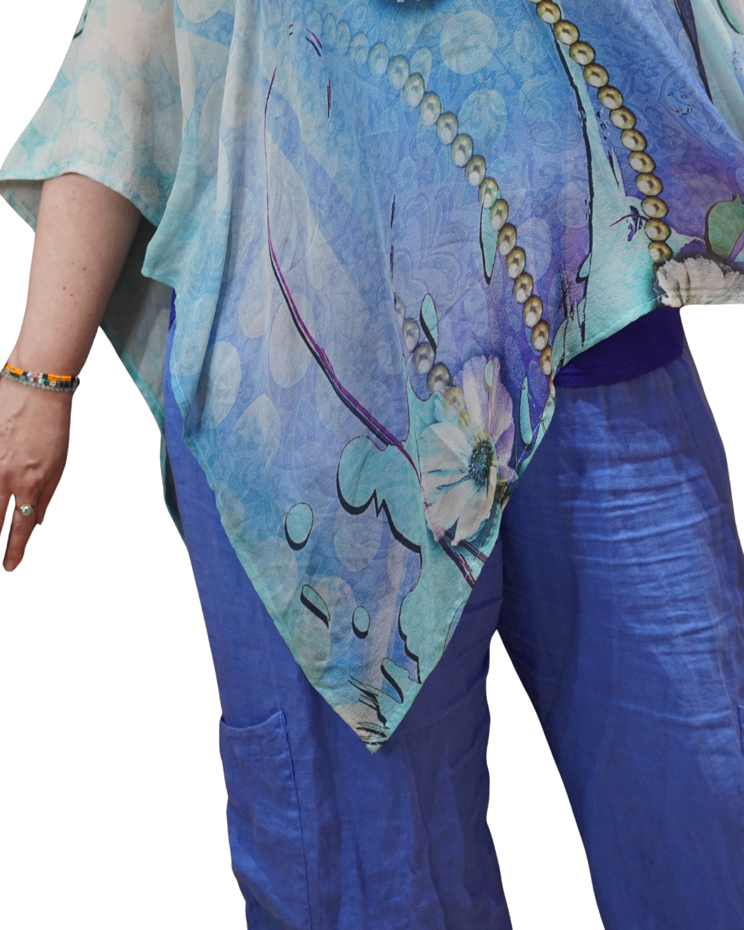 PRG6791 Sheer Avatar Pure Silk Capelet Poncho