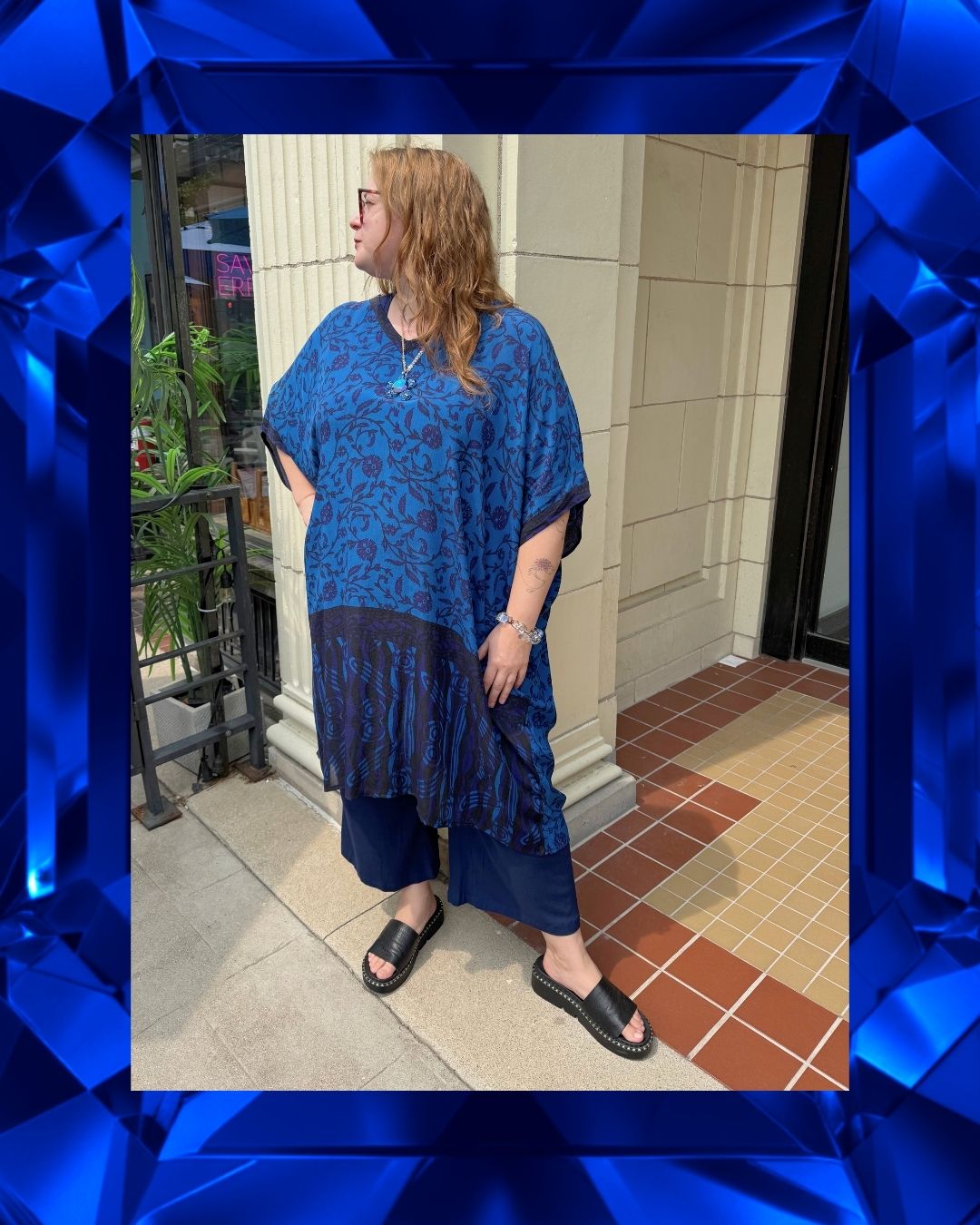 PRC8876 Wabi Sabi Pure Silk Midi Length Kaftan