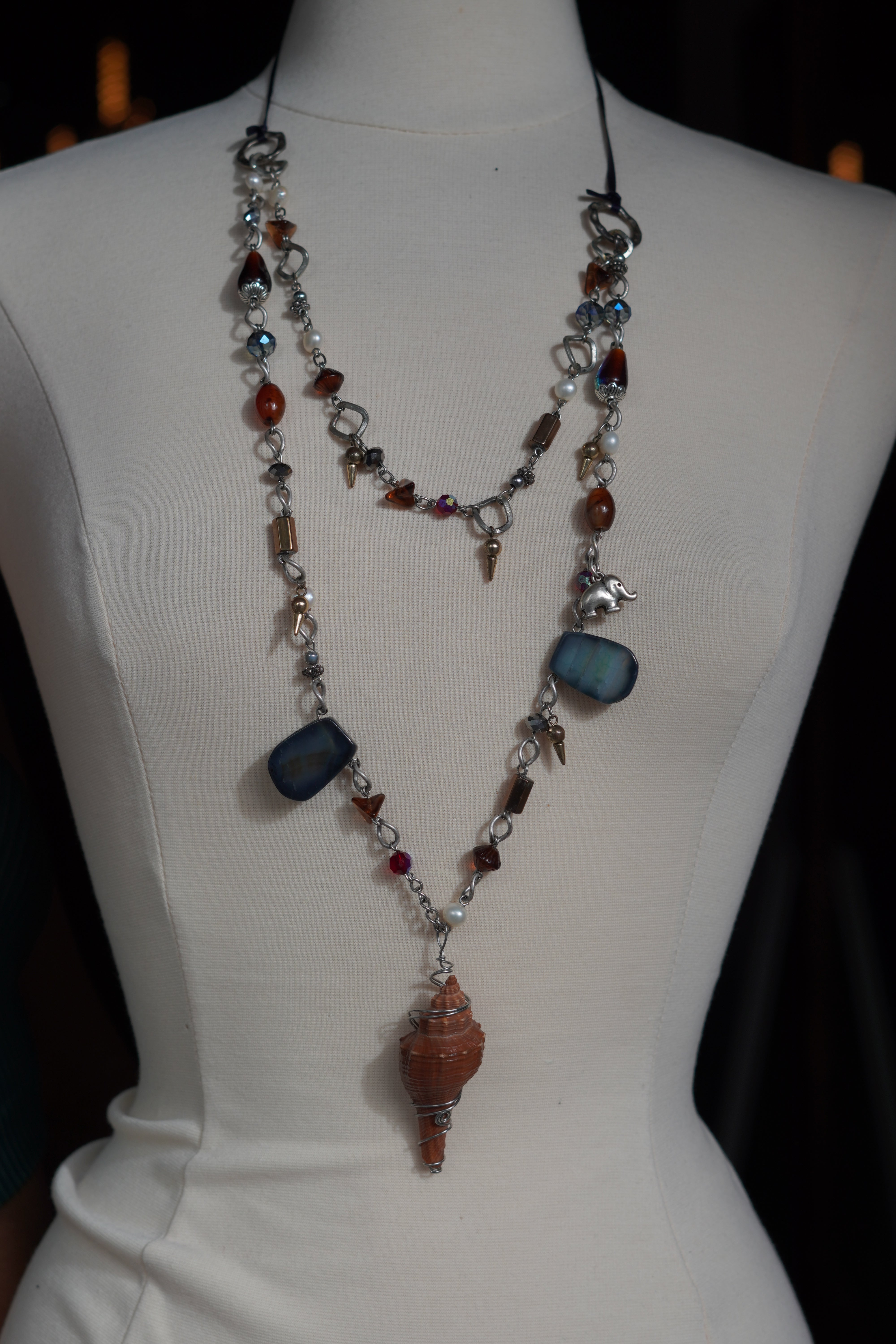 Siren's Shell Thrice As Nice Upcycled Necklace