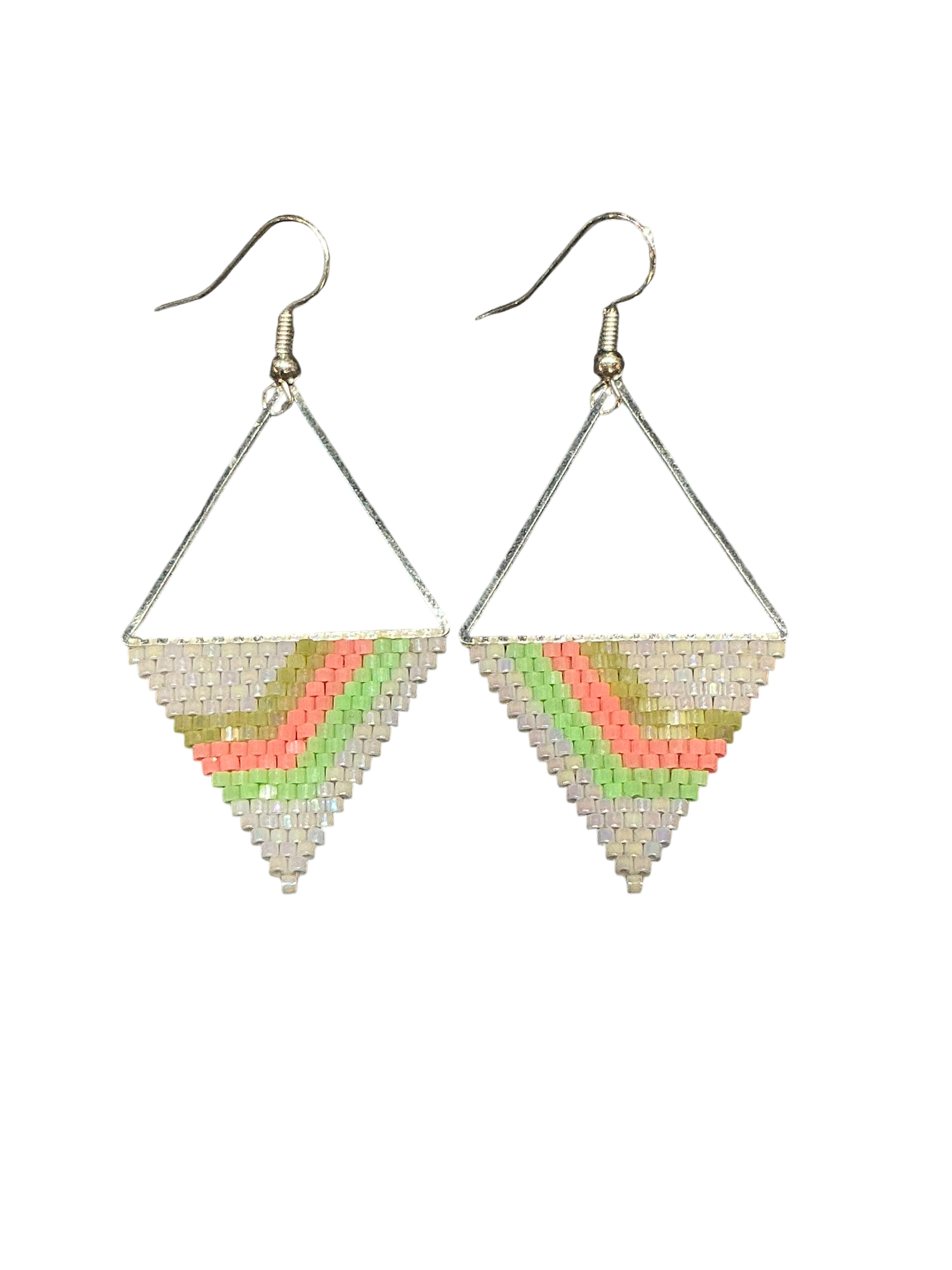 Bright 70's Stripes Triangle Earrings