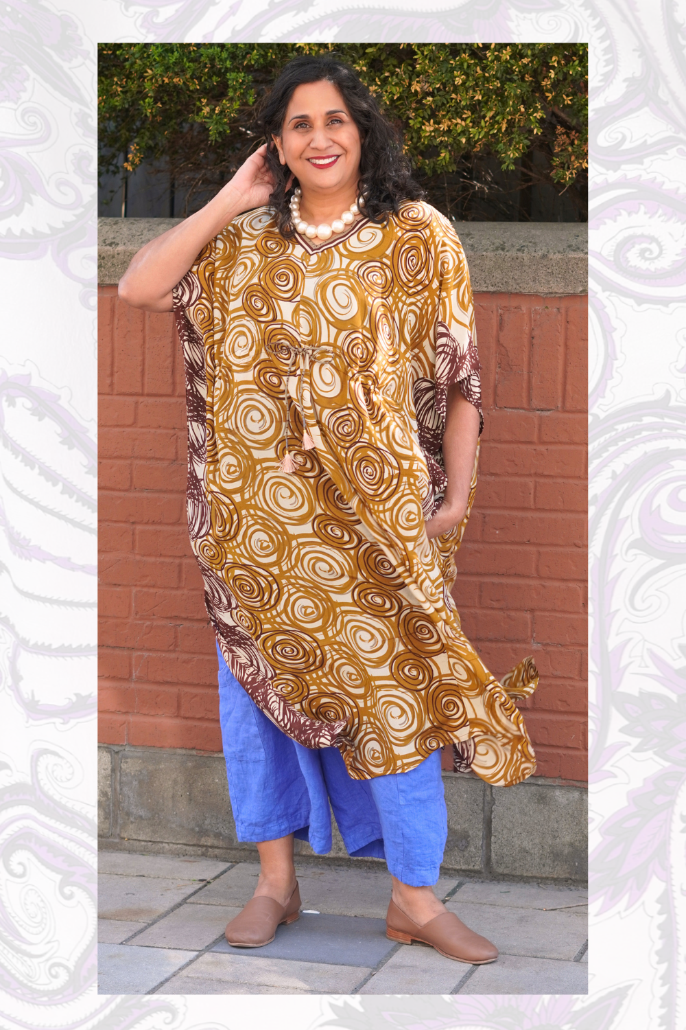 PRC8941 Wabi Sabi Pure Silk Maxi Kaftan