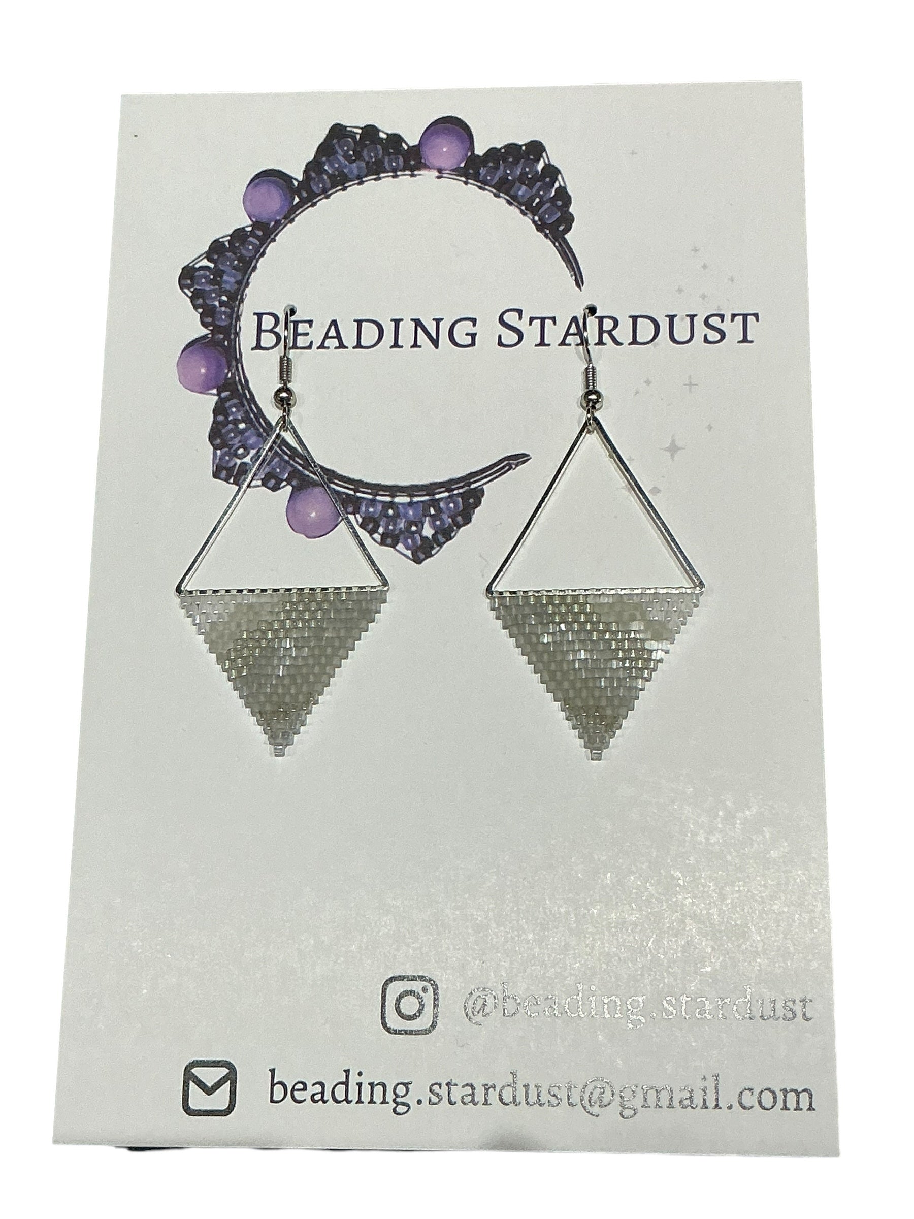 Cloudy Geode Triangle Earrings