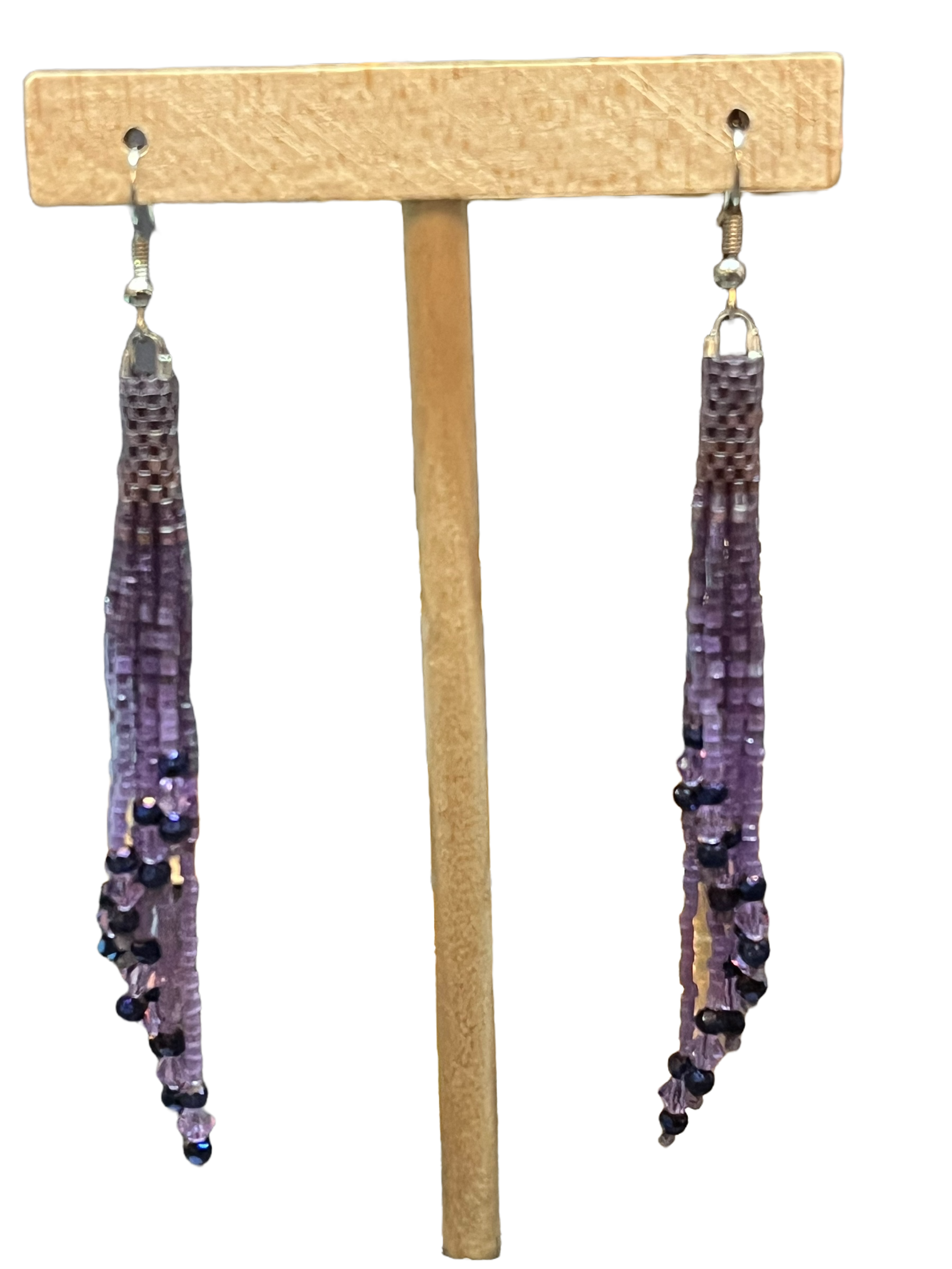 Lavender Haze Mini Beaded Tassel Earrings