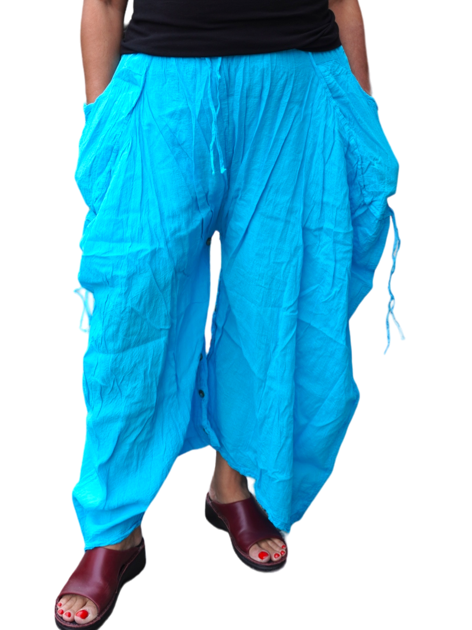 Bright Sky Blue Cotton Voile Tashi Versatile Pants/Skirt