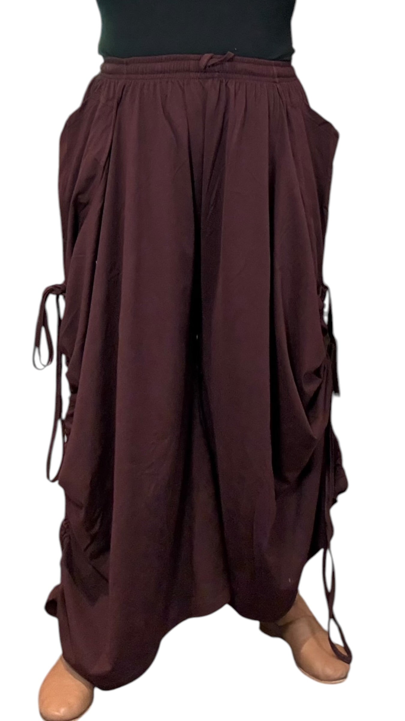 Eggplant Cotton Jersey Tashi Versatile Pants/Skirt