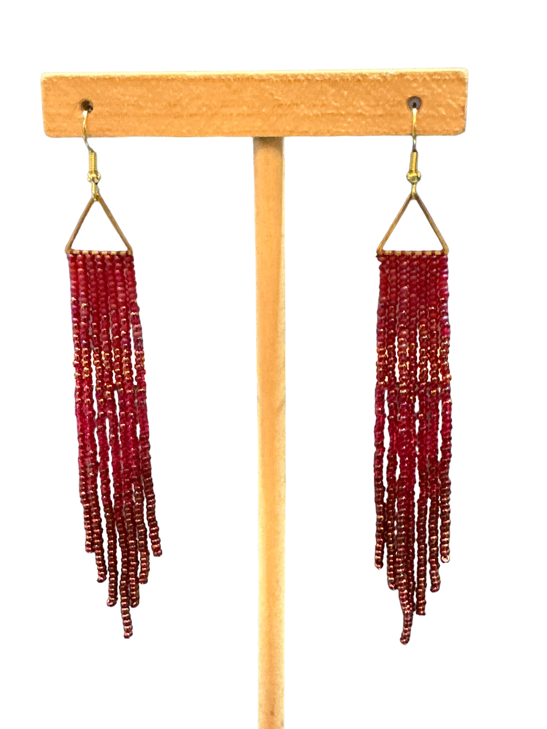 Ruby Mini Triangle Fringe Earrings