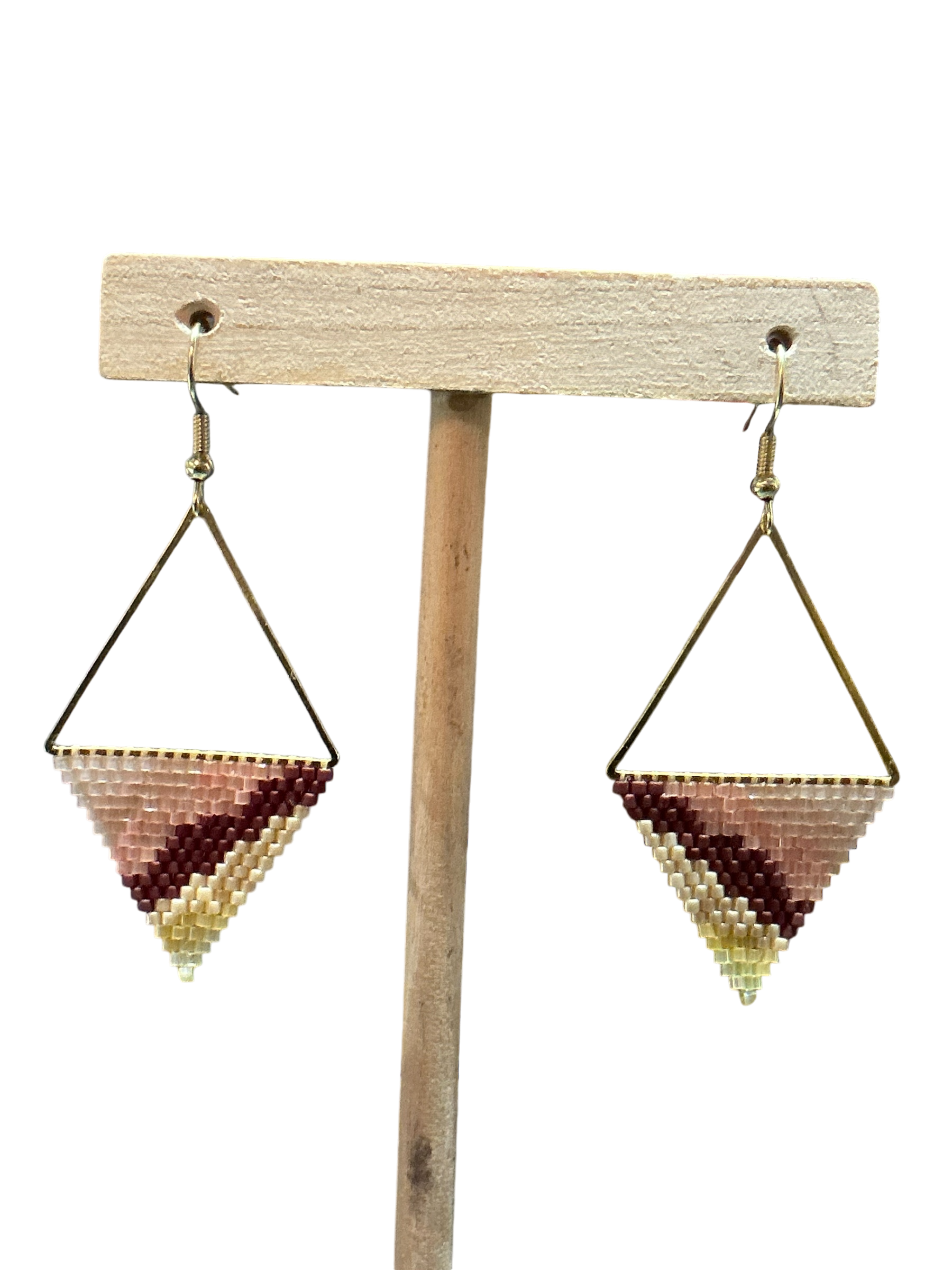 Blush Geode Triangle Earrings