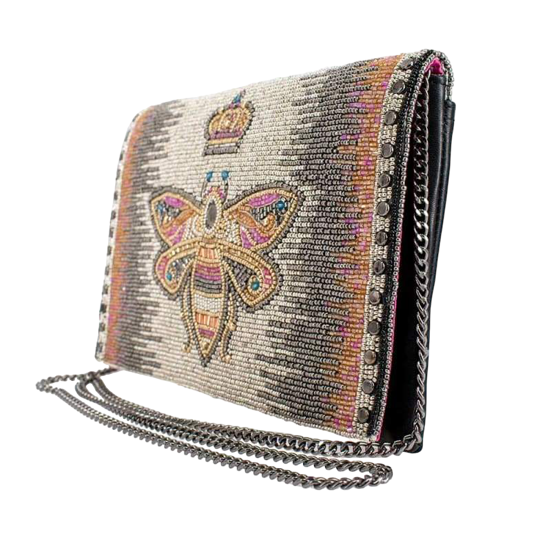 Queen Bee Leather Crossbody Handbag